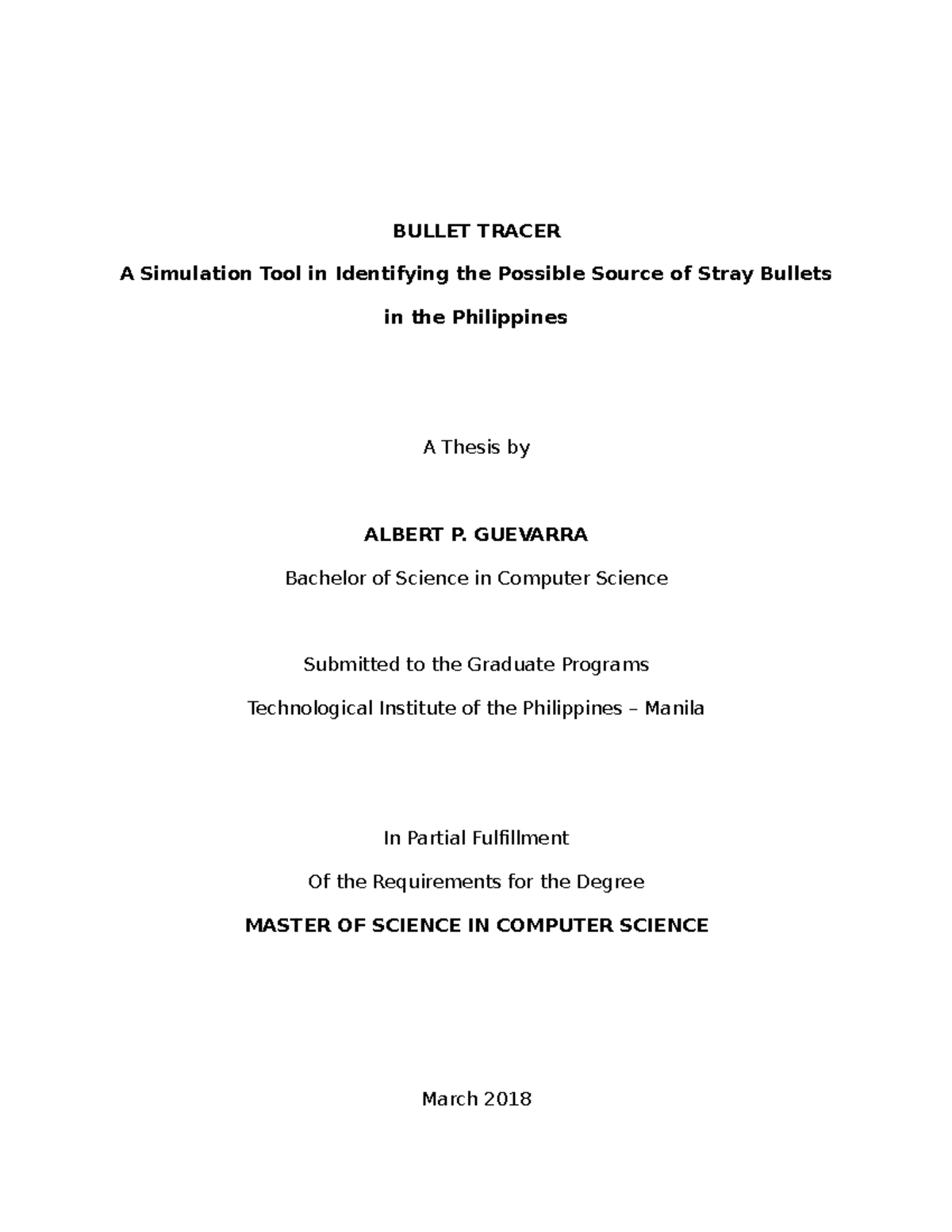 Bullet Tracer - Final Documentation- Final Draft-october 29, 2017 ...