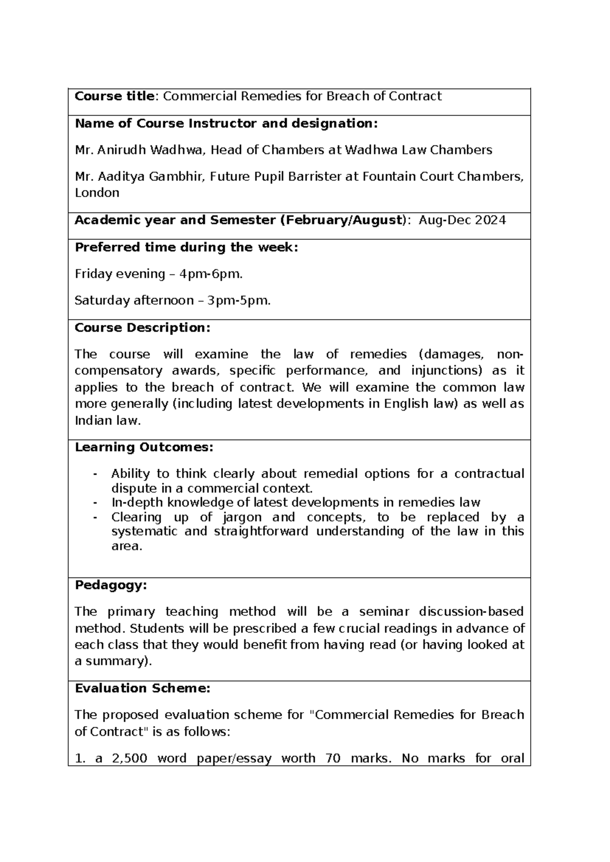 Seminar-Course-Outline-Template-Aug-Dec-2024 - Commercial Remedies for ...