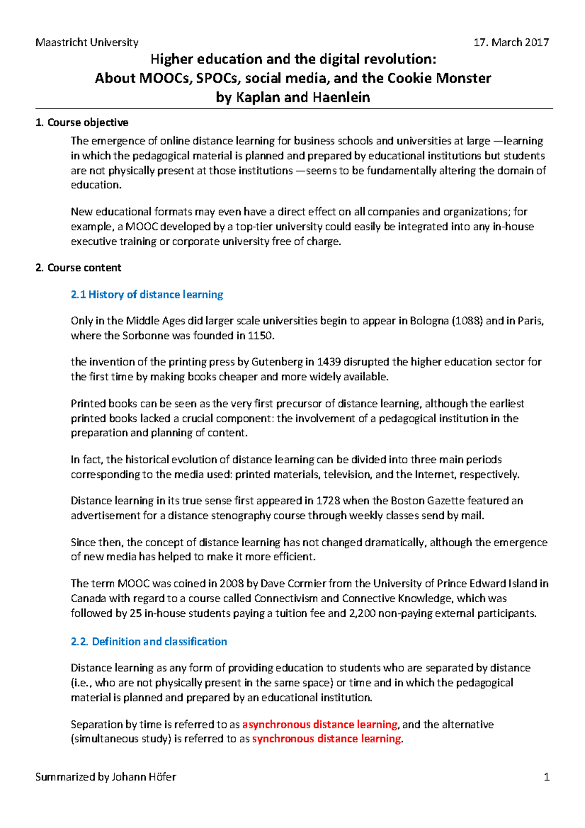 Higher education and the digital revolution - New educational formats ...