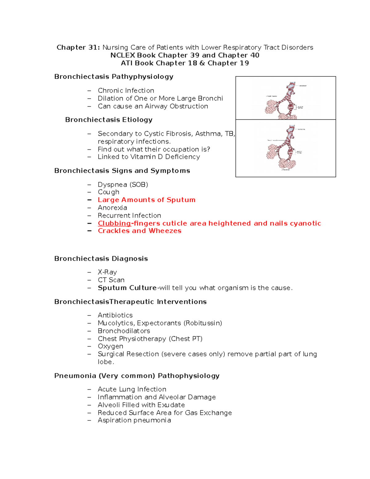 Chapter 31 - Study material - Chapter 31: Nursing Care of Patients with ...