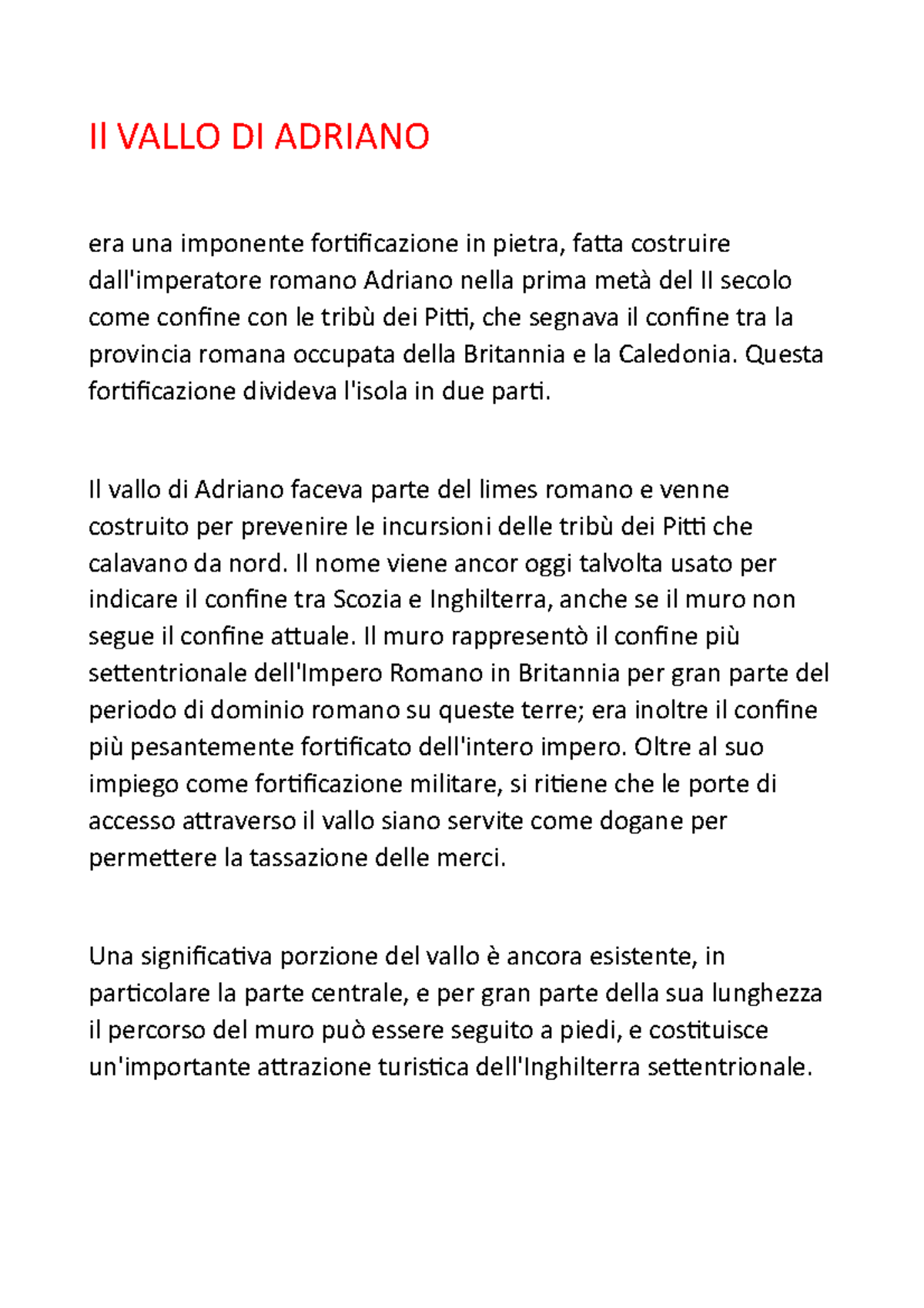 Il Vallo DI Adriano - Il VALLO DI ADRIANO Era Una Imponente ...