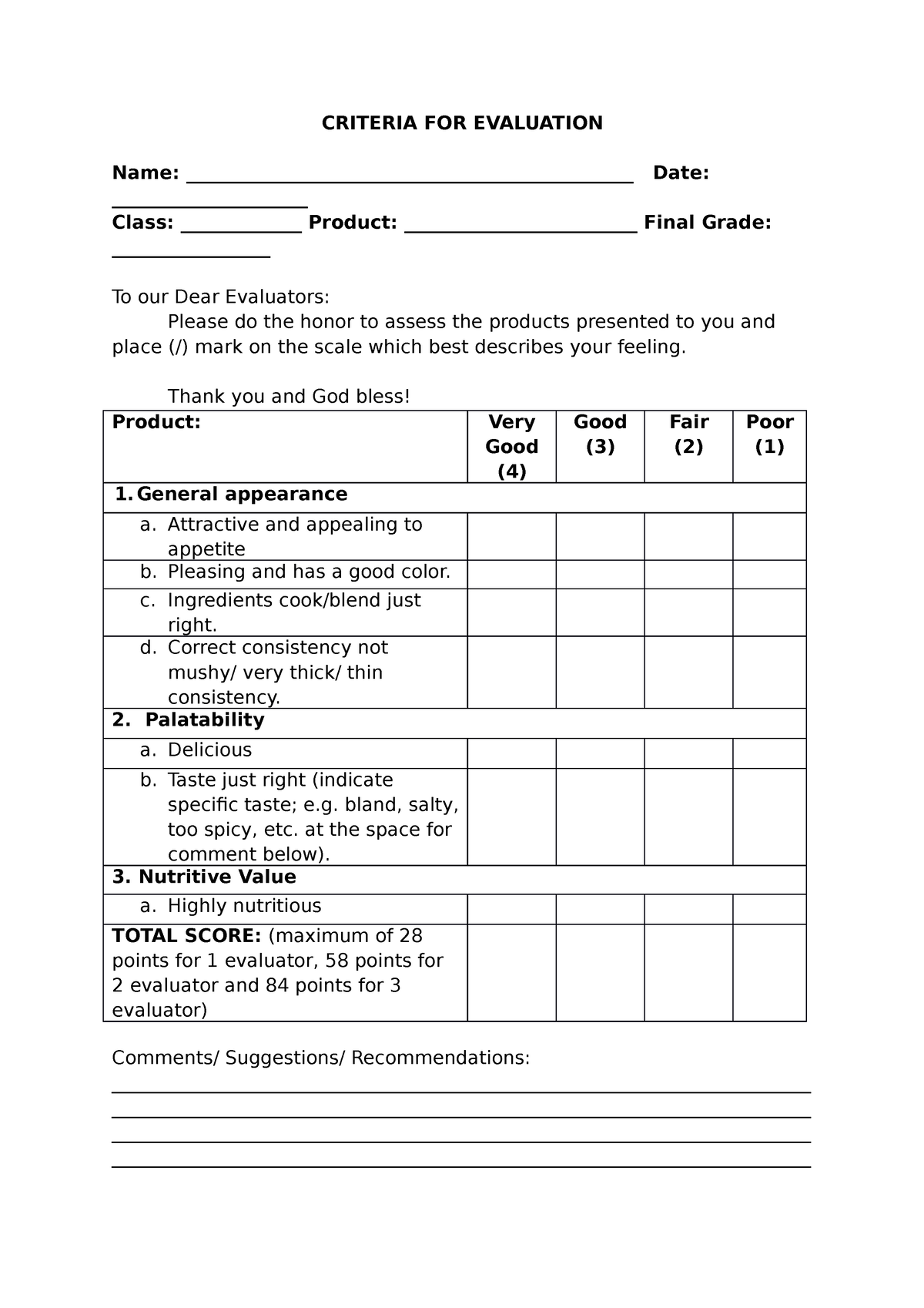 criteria-for-evaluation-criteria-for-evaluation-name-studocu