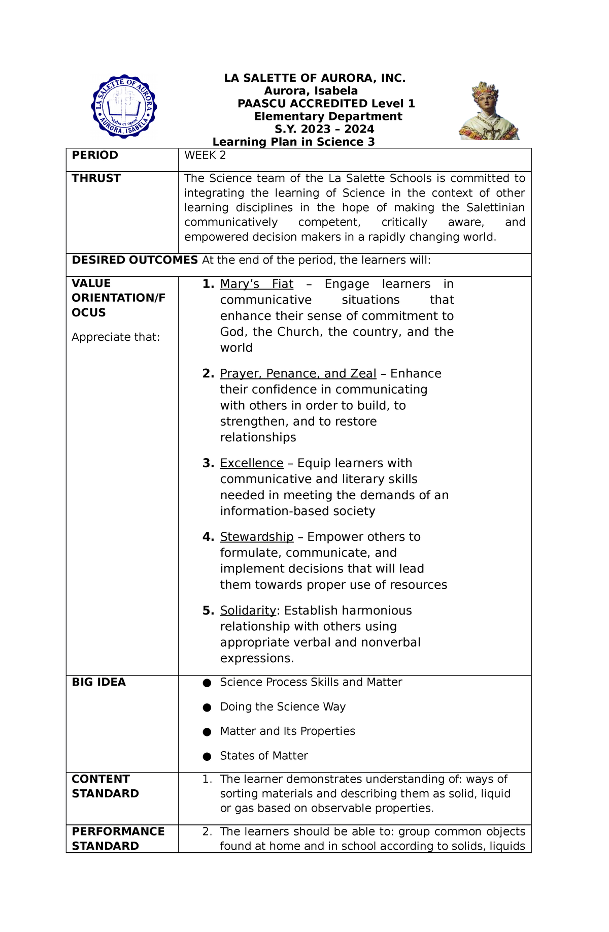 WEEK 2 Science 3 - USEFUL - LA SALETTE OF AURORA, INC. Aurora, Isabela ...