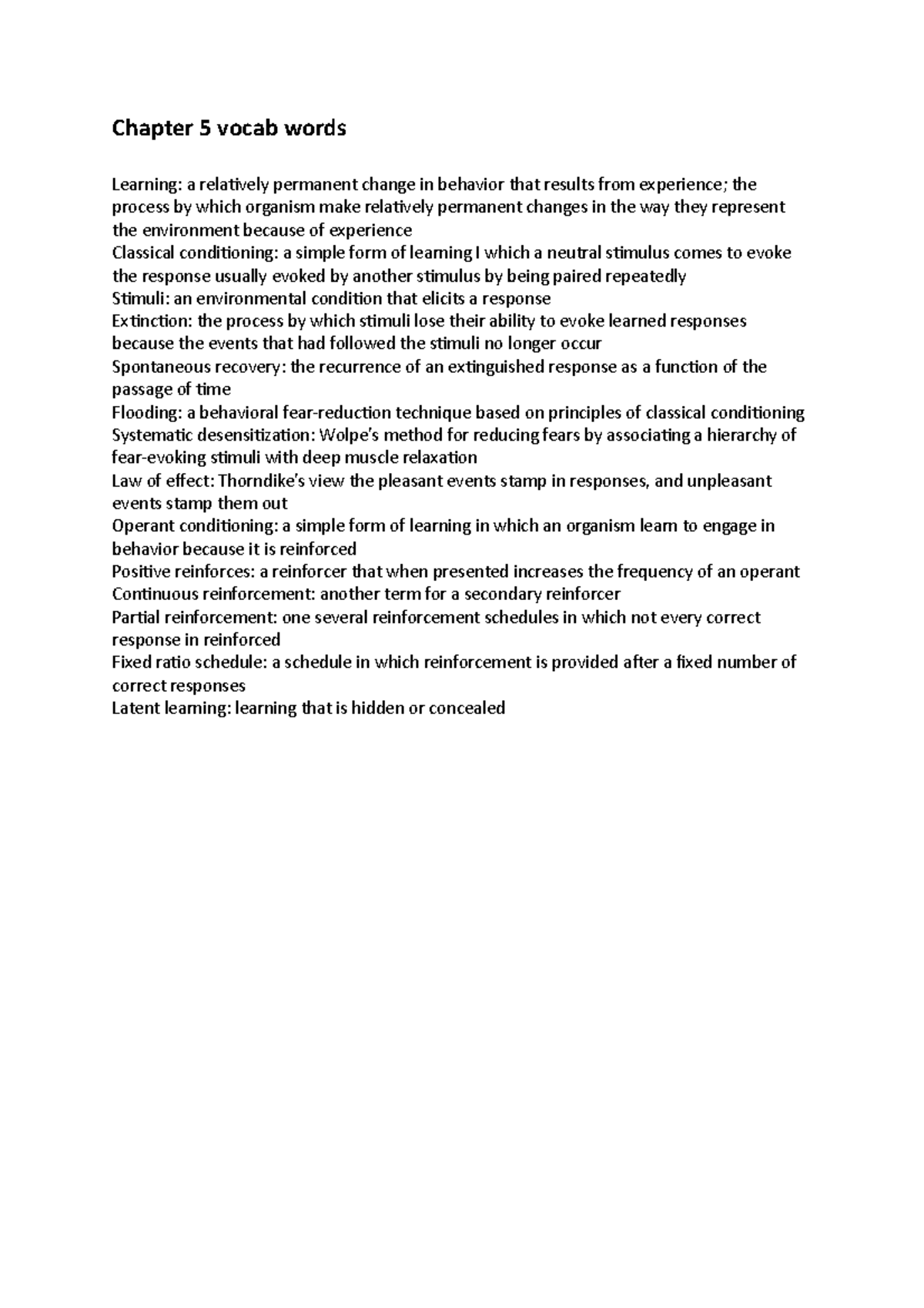Chapter 5 Vocab Words Notes Chapter 5 Vocab Words Learning A 