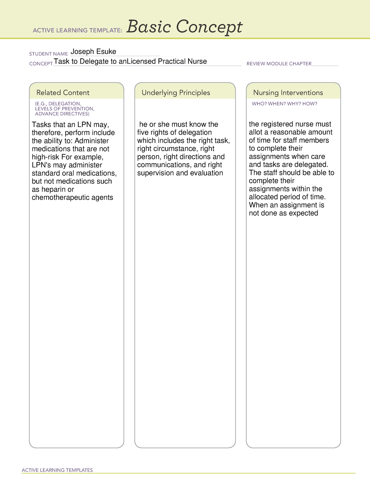 Basic Concept Template ACTIVE LEARNING TEMPLATES Basic Concept