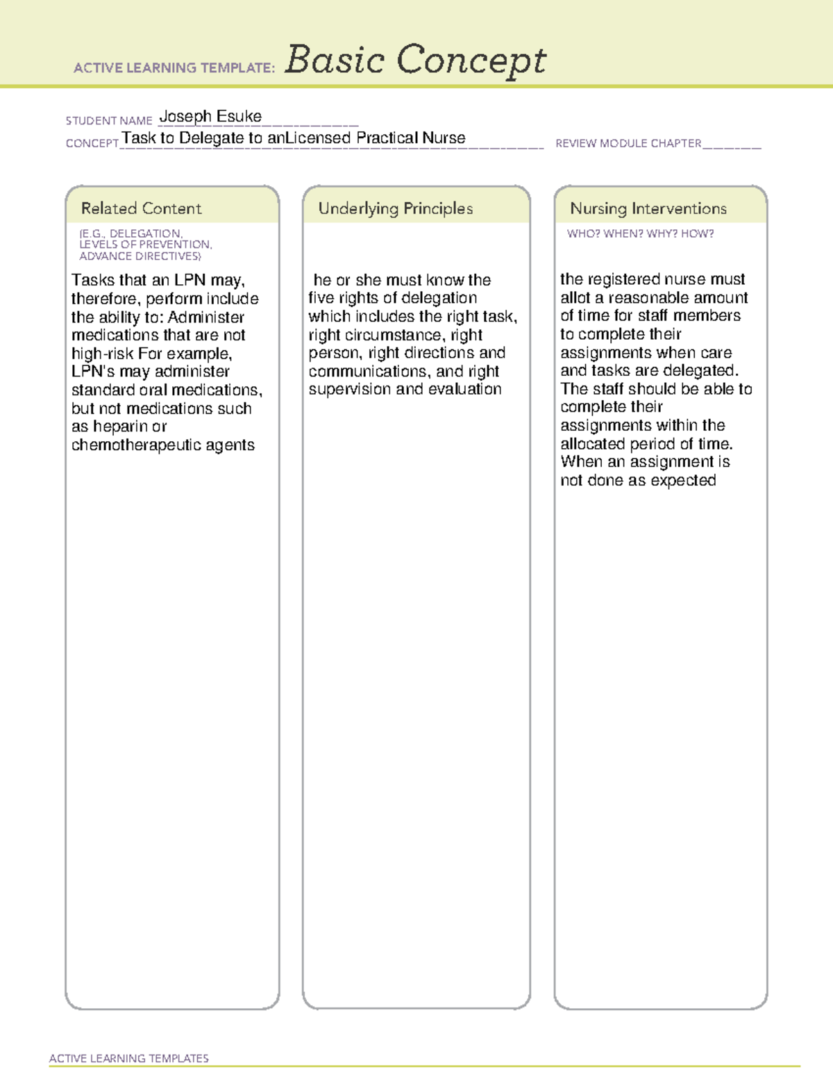 Basic Concept Template ACTIVE LEARNING TEMPLATES Basic Concept 