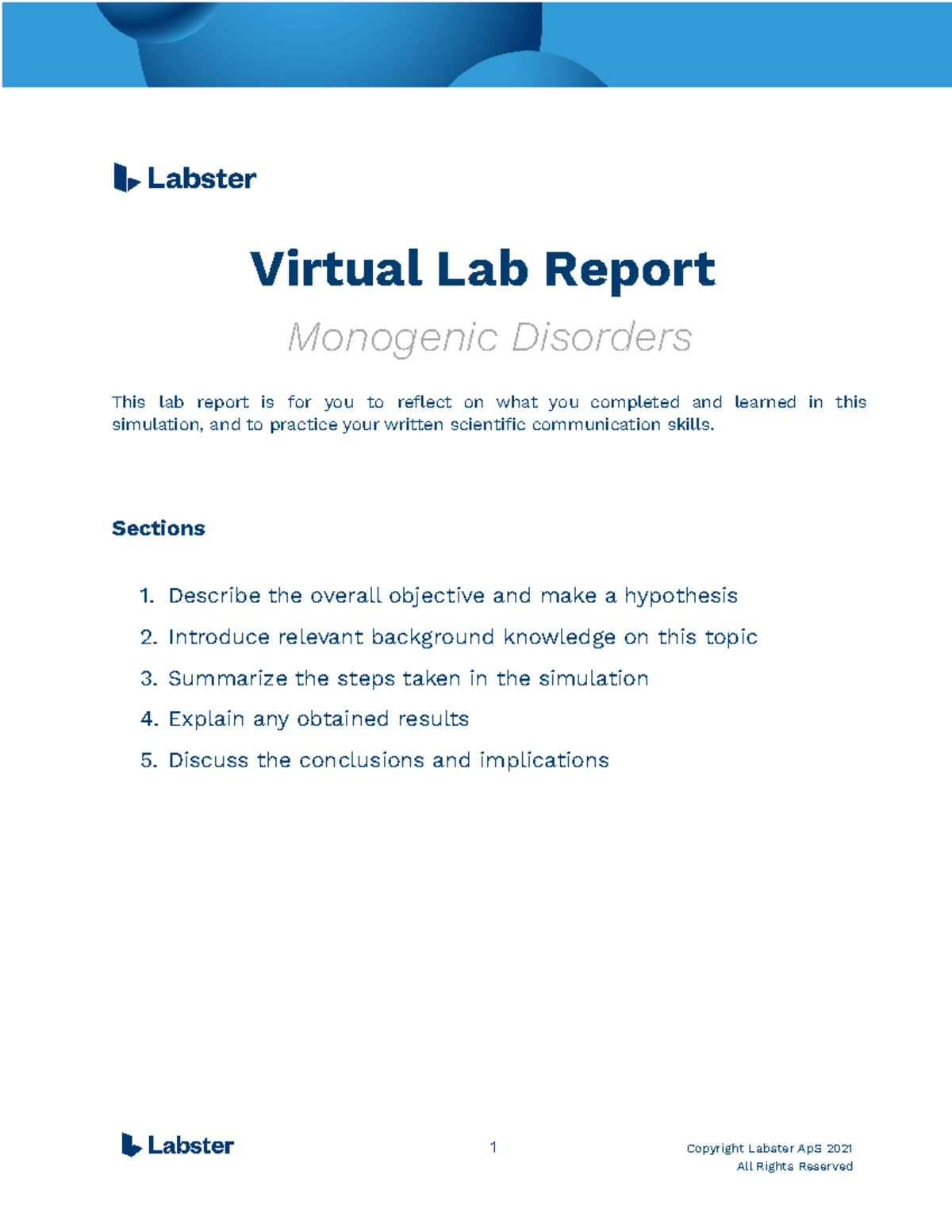 Lab Report Monogenic Disorders Virtual Lab Report Monogenic Disorders