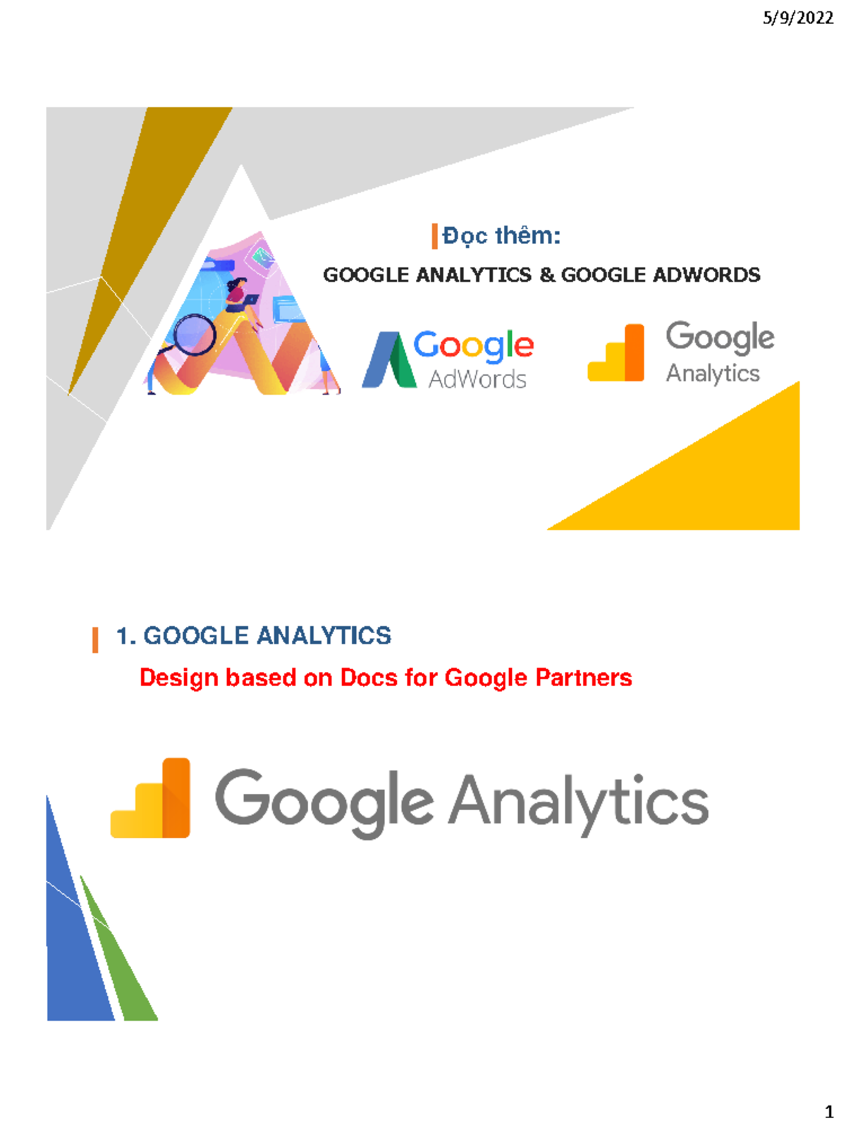 Chuong 5 Đọc Thêm Google Analytics, Google Adword AB Test - Digital ...