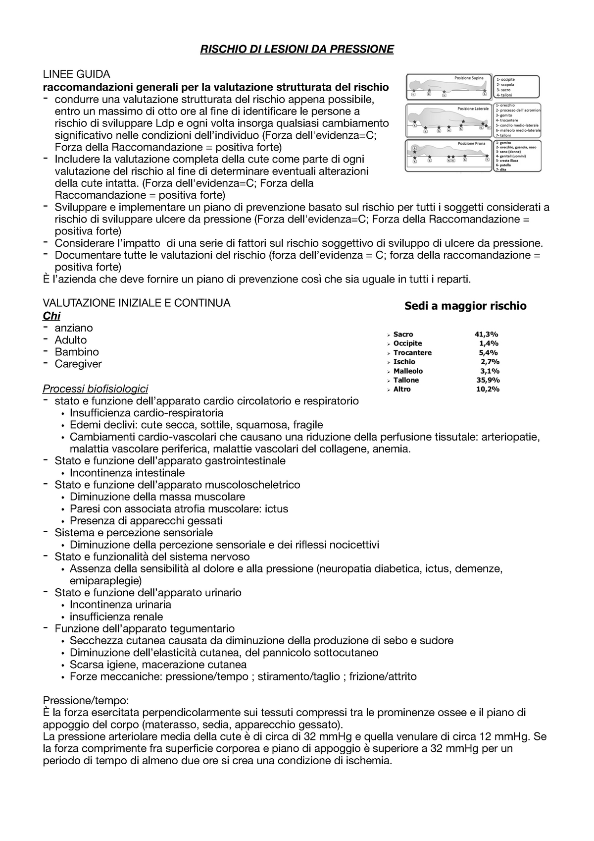 Lesioni Da Pressione - Infermieristica - RISCHIO DI LESIONI DA ...