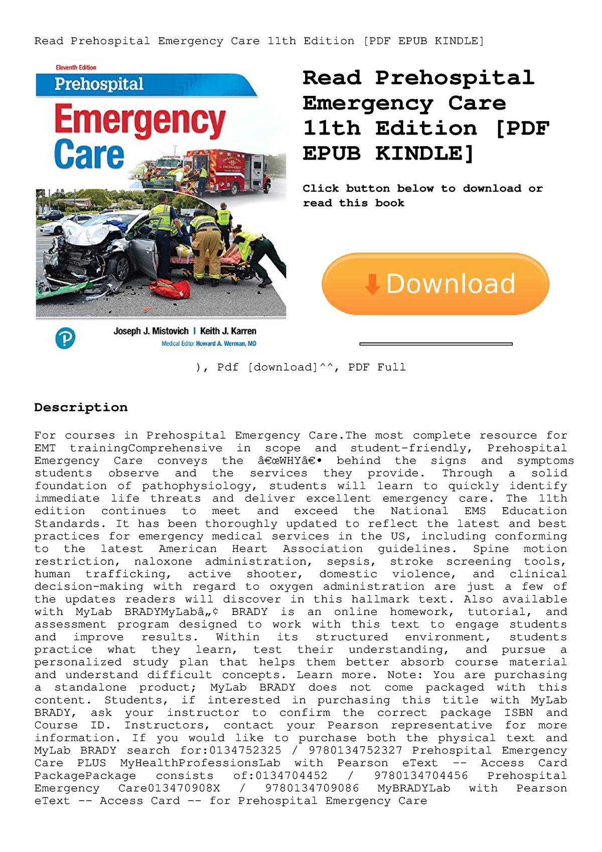 {DOWNLOAD} Prehospital Emergency Care 11th Edition - Read Prehospital ...