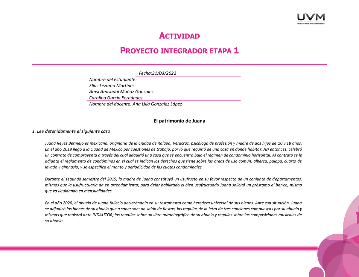 Proyecto Integrador Etapa 1 - ACTIVIDAD PROYECTO INTEGRADOR ETAPA 1 ...