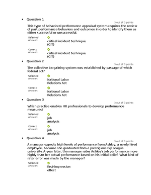 BUS409 Week 2 Quiz - Week 2 Quiz - Question 1 3 out of 3 points Based ...