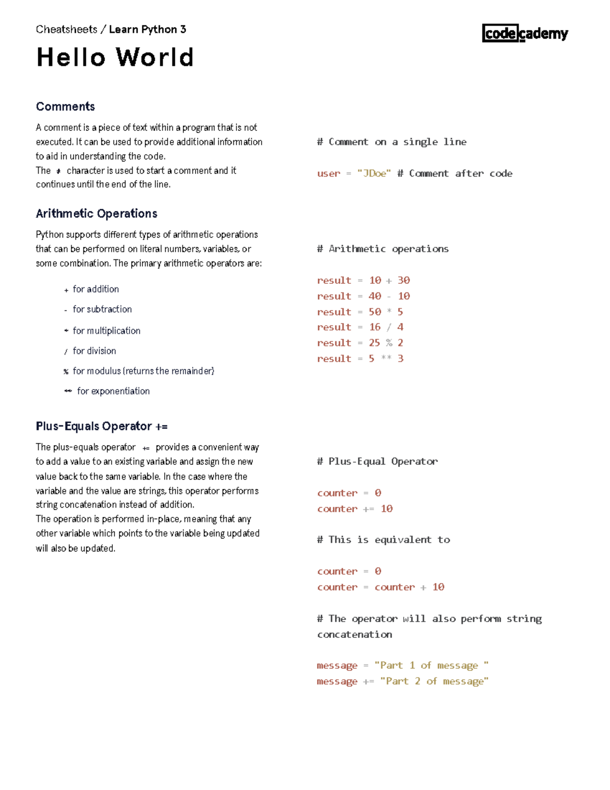 learn-python-3-hello-world-cheatsheet-codecademy-a-comment-is-a-piece