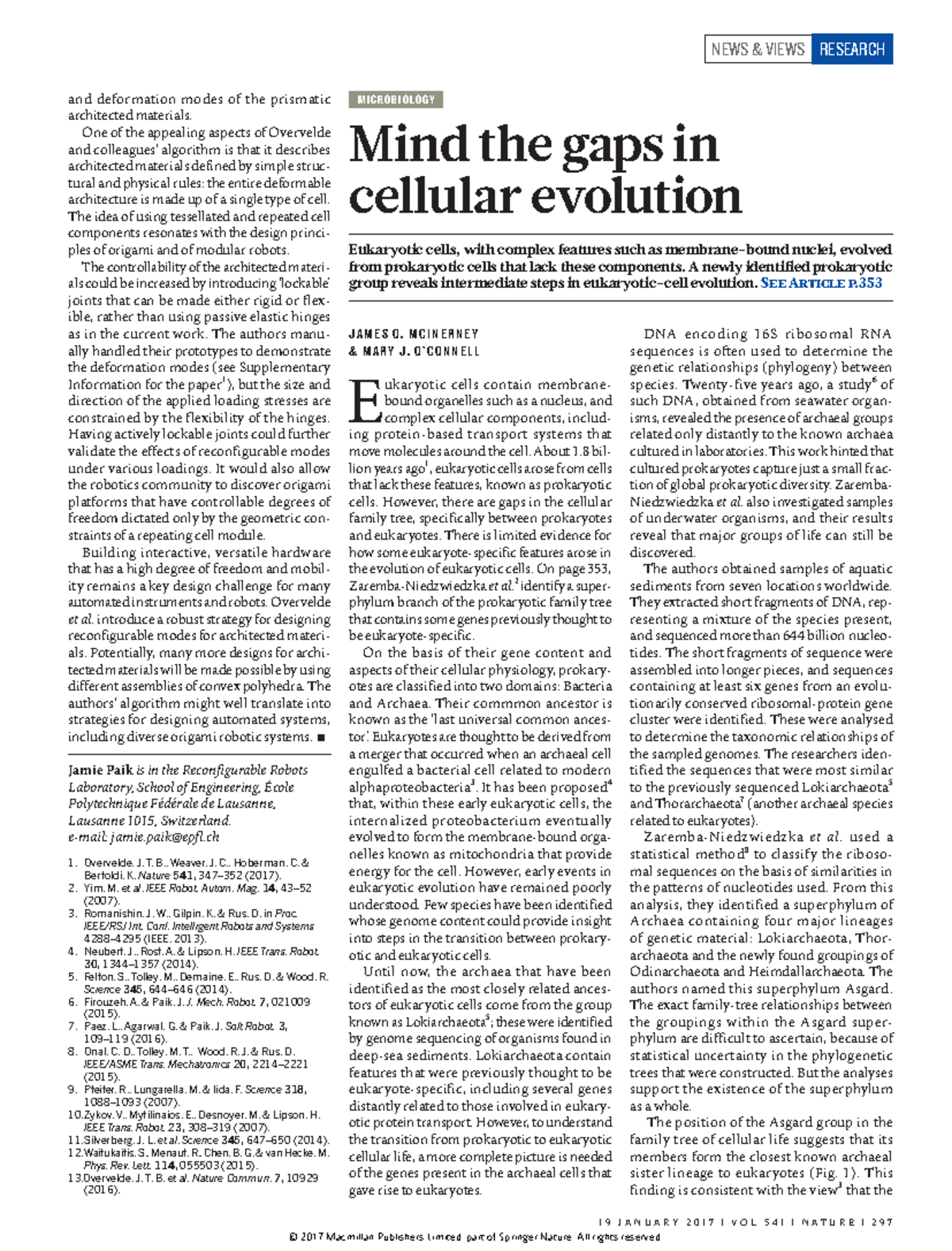 2017 Mind the gaps in cellular evolution - and deformation modes of the ...