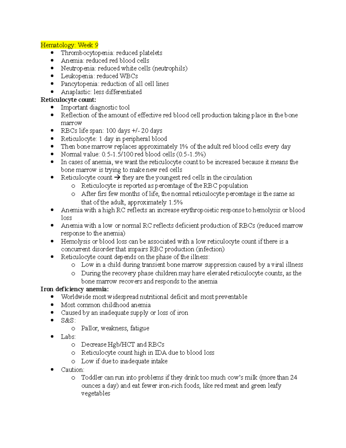 Hematology - Hematological disorders are found in children with ...