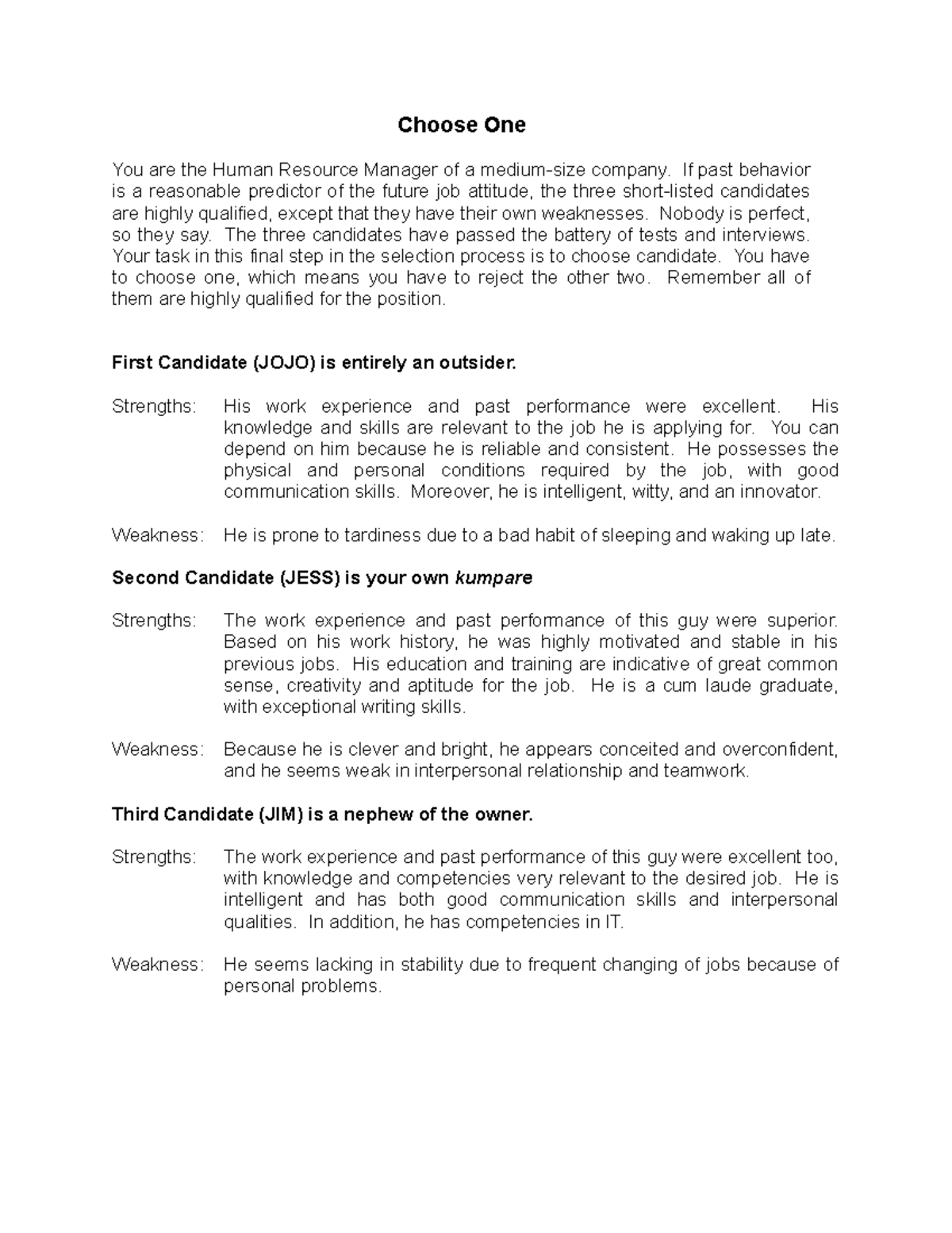 case-study-choose-one-you-are-the-human-resource-manager-of-a-medium