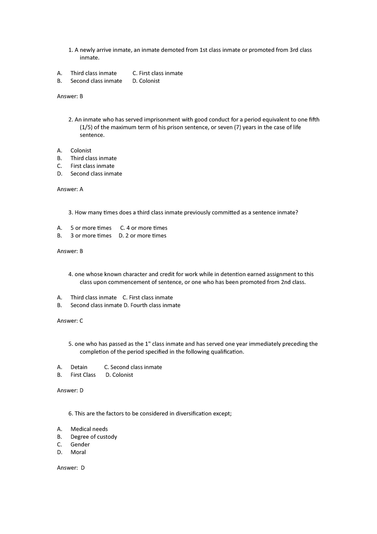 G1 Questionnaire - about criminology - UM - Studocu