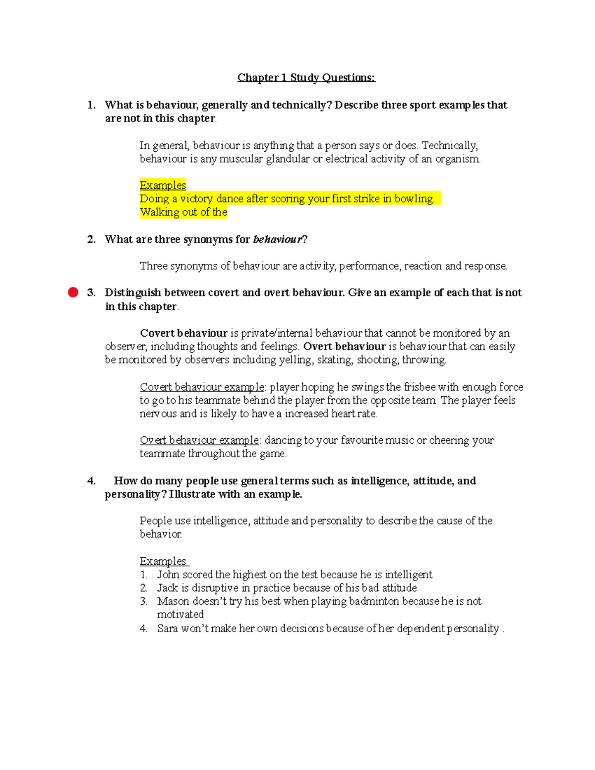 Chapter 1 Study Questions - Chapter 1 Study Questions: What is ...