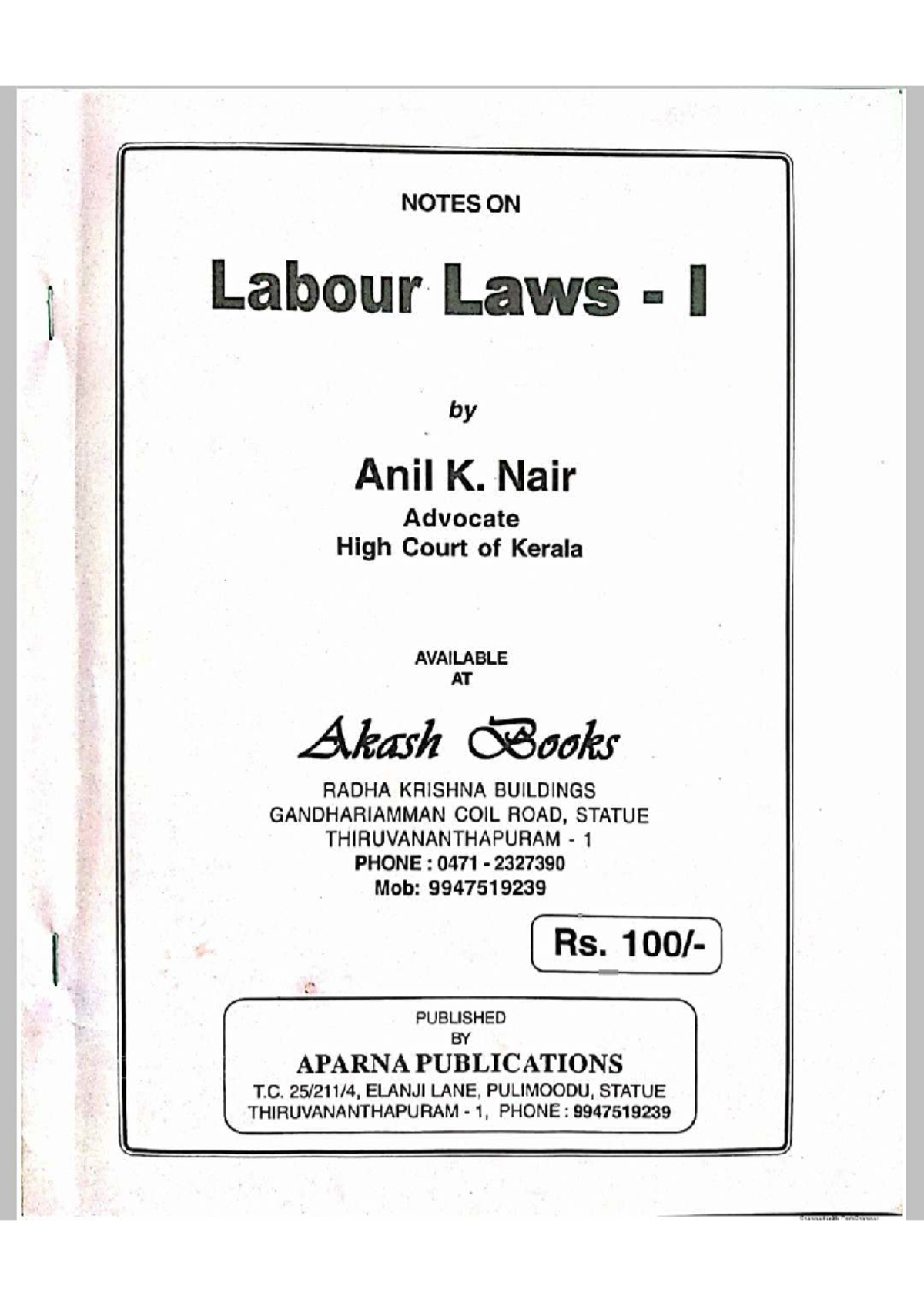 Labour law anil k nair - NOTES ON Labour Laws I Anil K. Nair Advocate ...