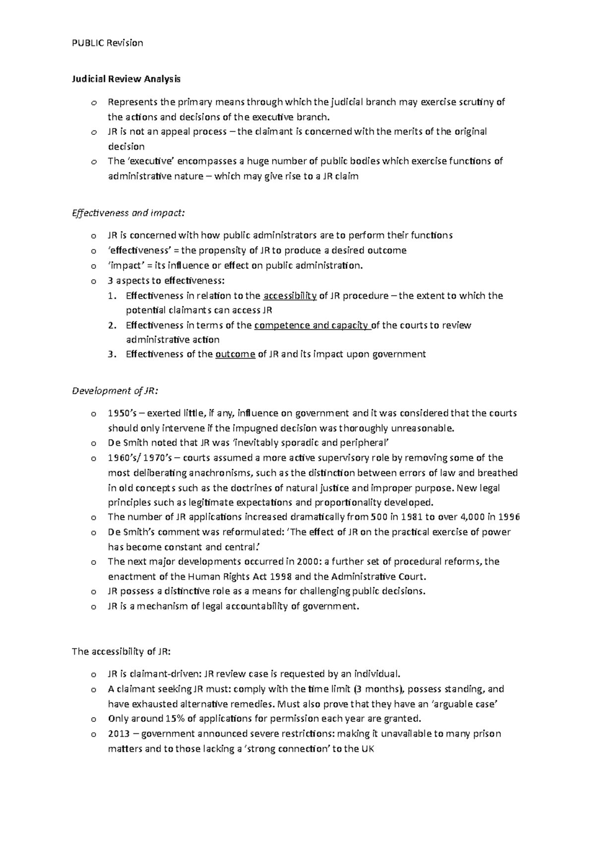 6 JR Analysis - PUBLIC Revision Judicial Review Analysis o o o ...