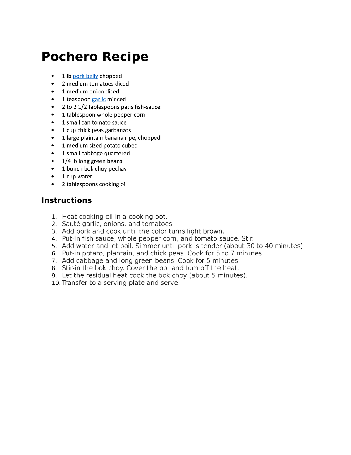 Pochero Recipe - Hbdhgbzz Nhfdbnzsd Hdh - Pochero Recipe 1 Lb Pork 