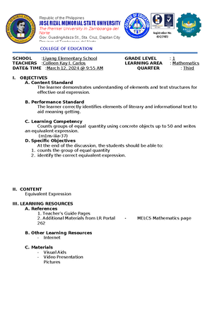 Lesson-Plan-Science-7Es - COLLEGE OF EDUCATION SCHOOL : Jose Rizal ...