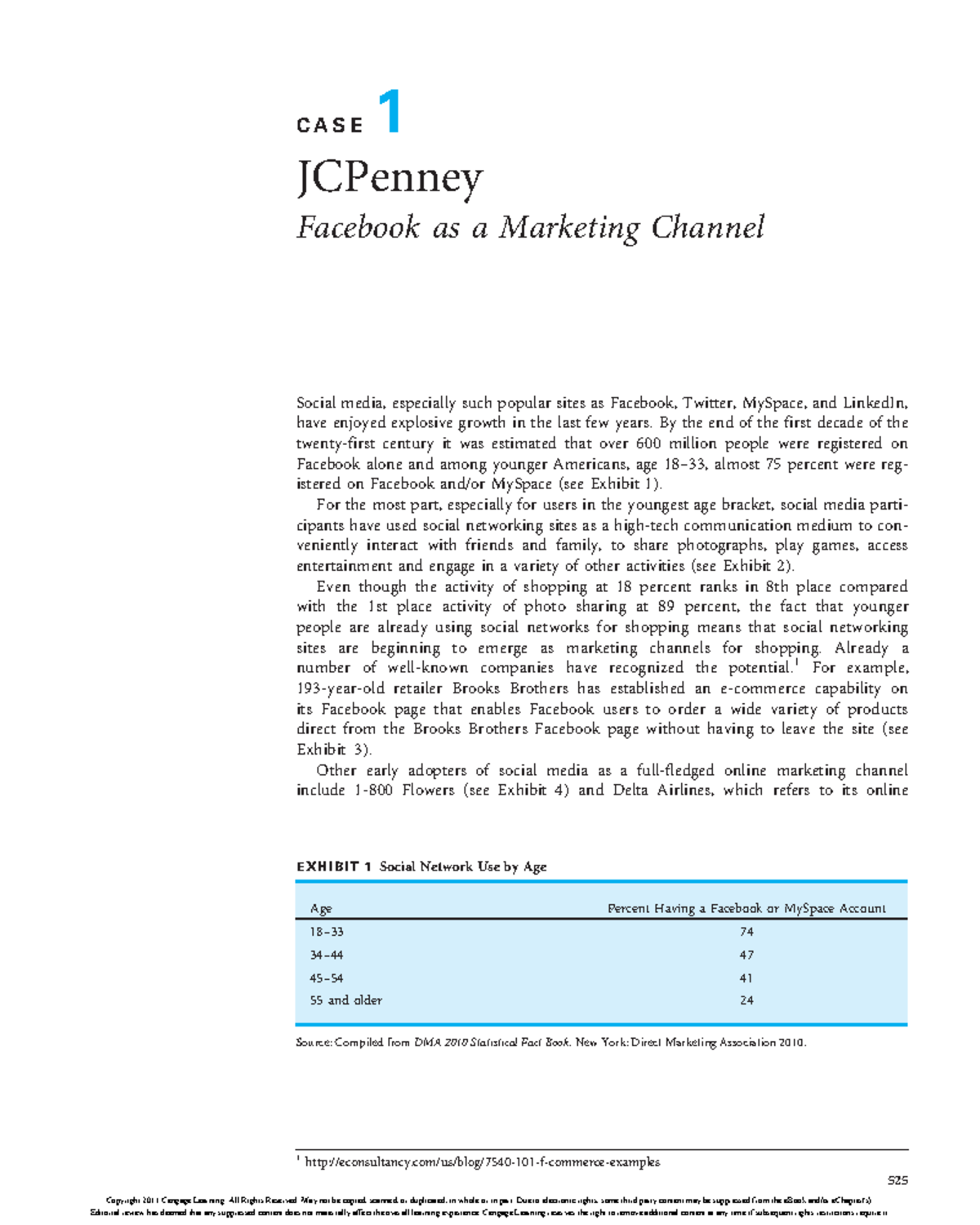 CS01 Case study about marketing channel C A S E 1 JCPenney Facebook as a Marketing Channel