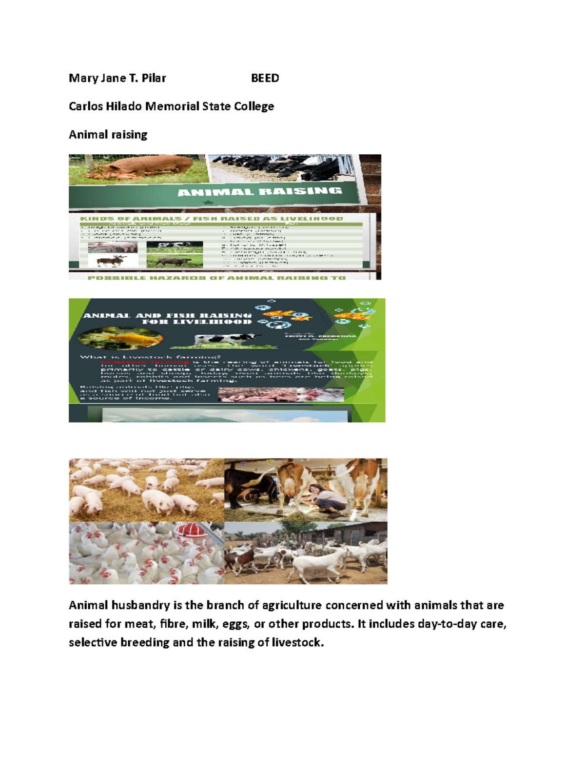 Animal Raising - It's all about Science and how to take good care of ...