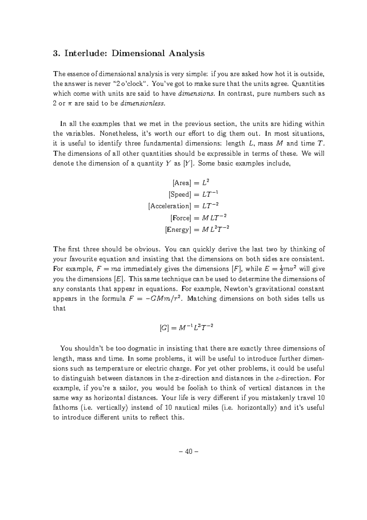 Dynamics and Relativity 2012-2013 Lecture 3 - Dimensional Analysis - 3 ...