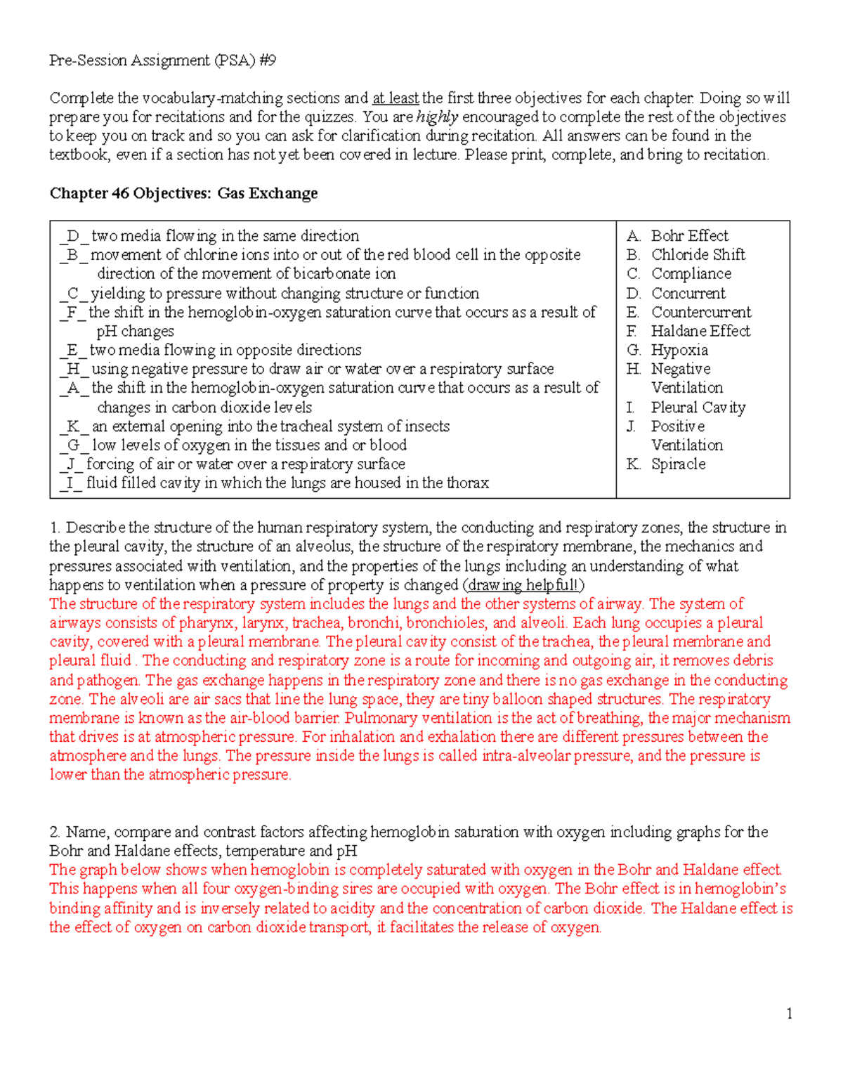 PSA.9 sp18 Chapter 46 Objectives Gas Exchange PreSession