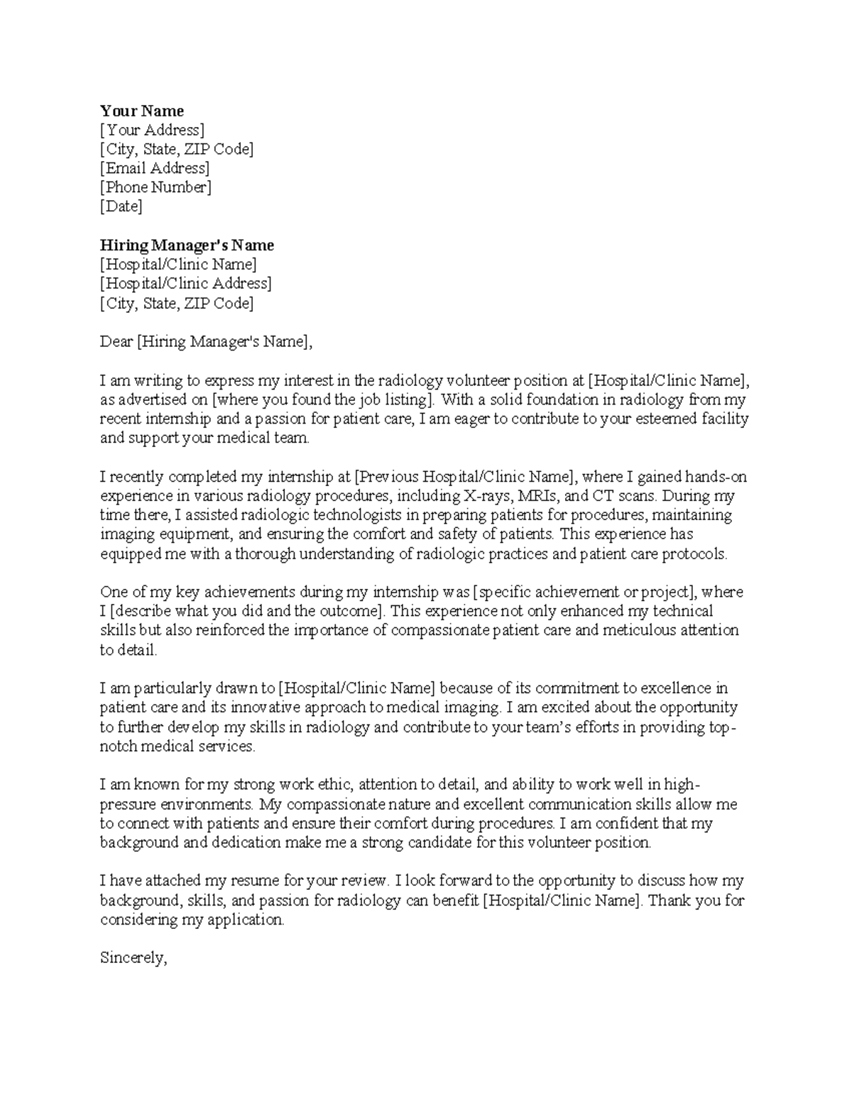 Application latter - yes - Your Name [Your Address] [City, State, ZIP ...