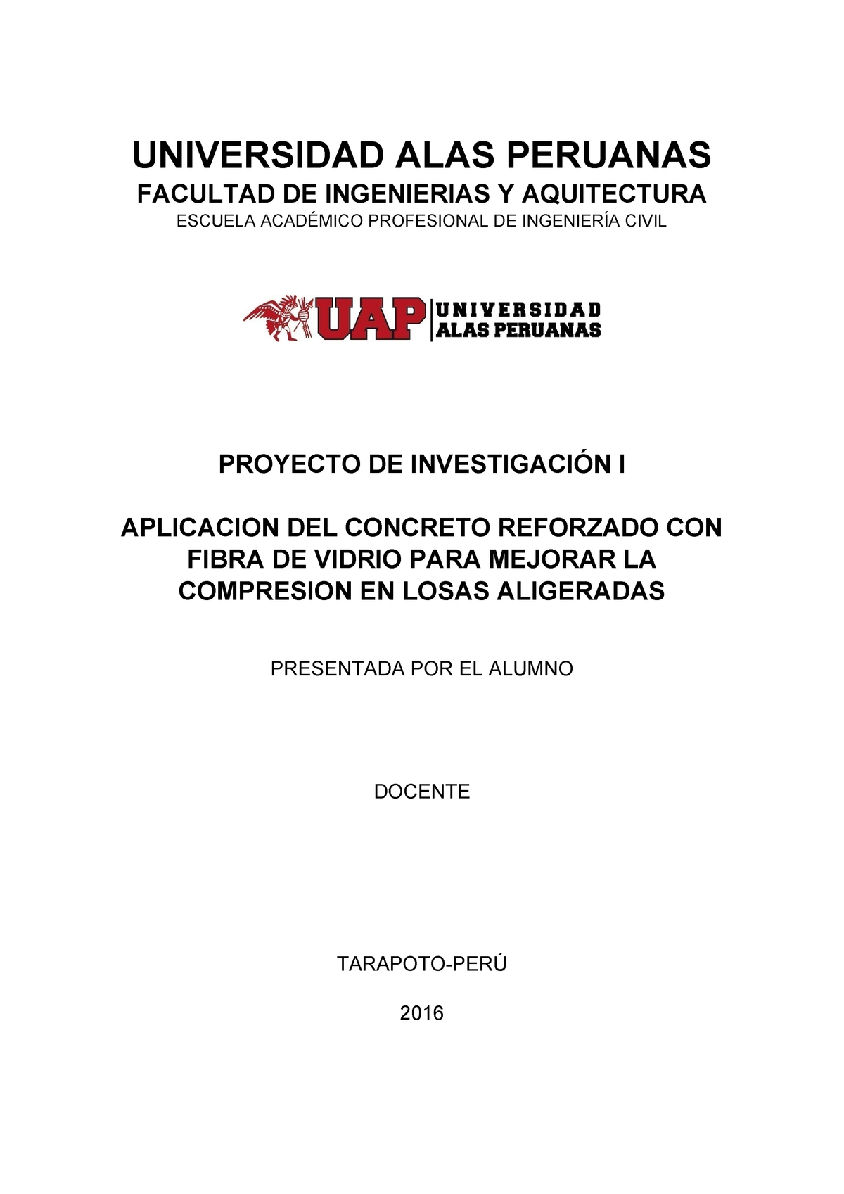 Ing Civil Proyecto De Investigacion Aplicacion Del Concreto