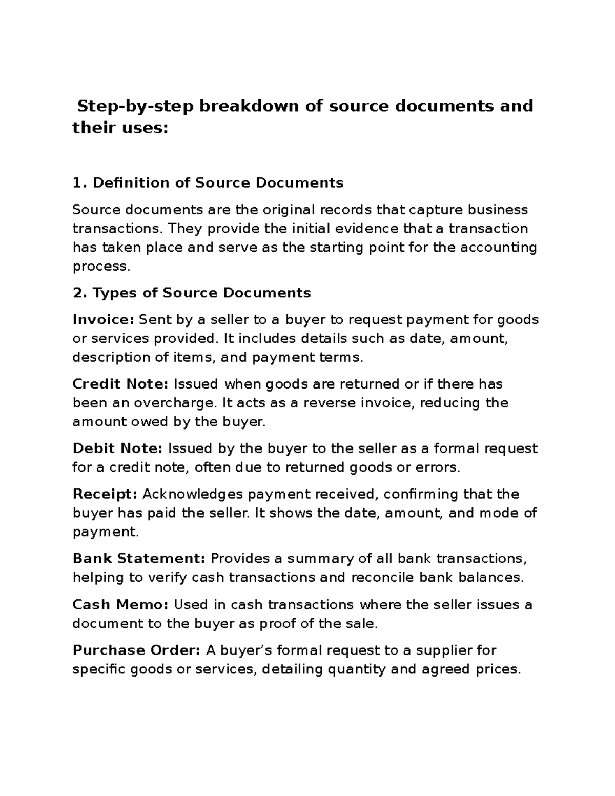 Source Documents - lesson notes - Step-by-step breakdown of source ...