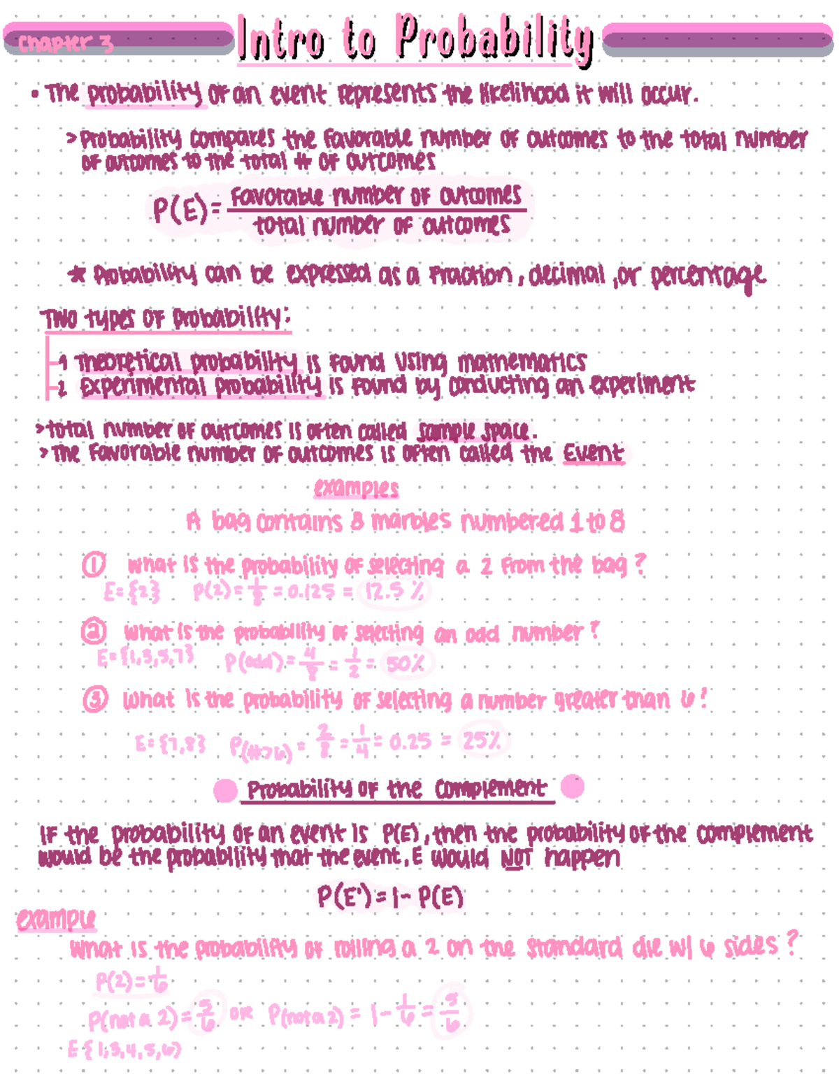 Statistics - Intro To Probability Notes Chapter 3 - Intro To ...