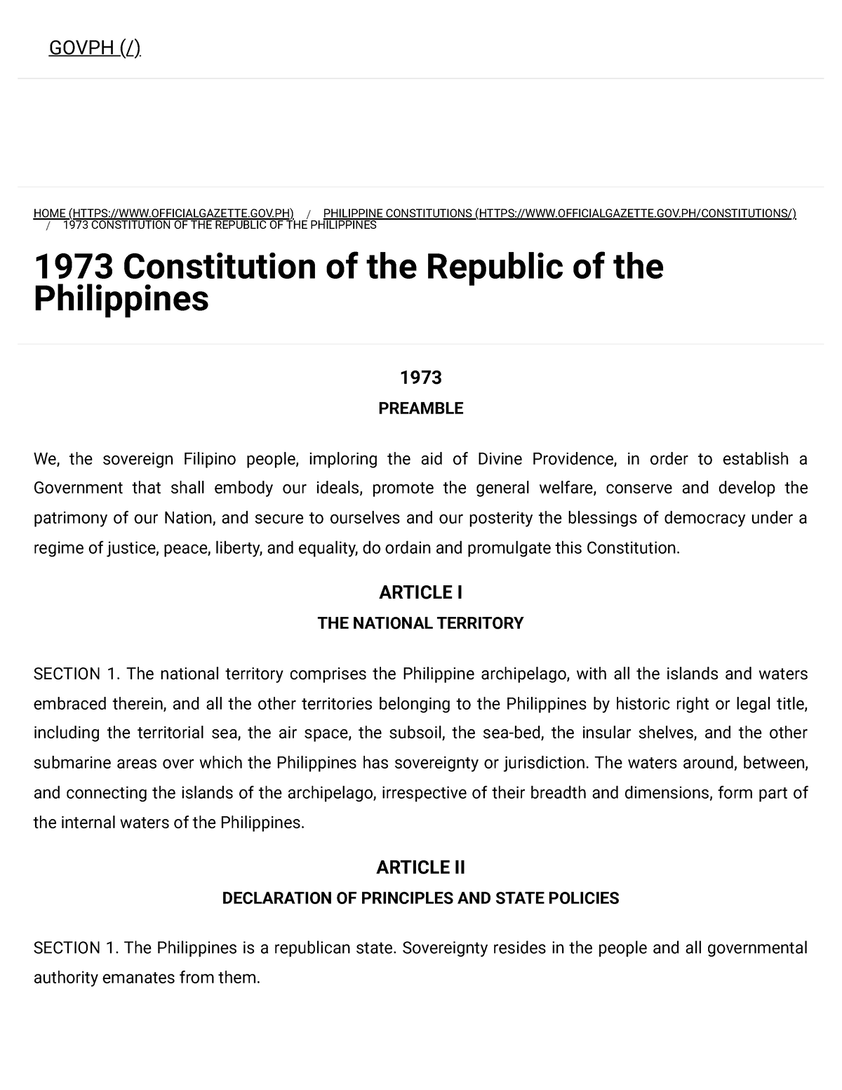 constitution of the philippines essay