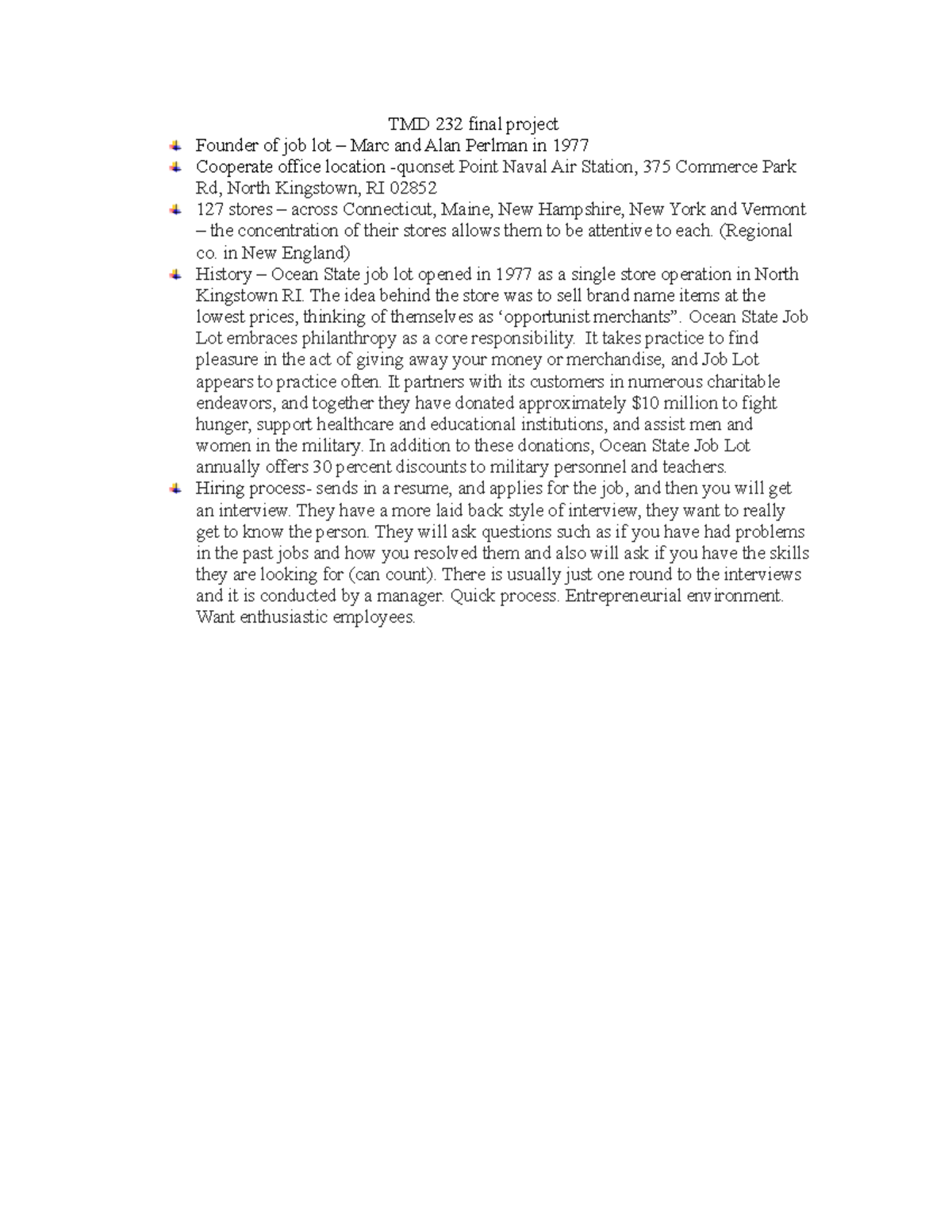 TMD 232 final project - Grade: A - TMD 232 final project Founder of job ...