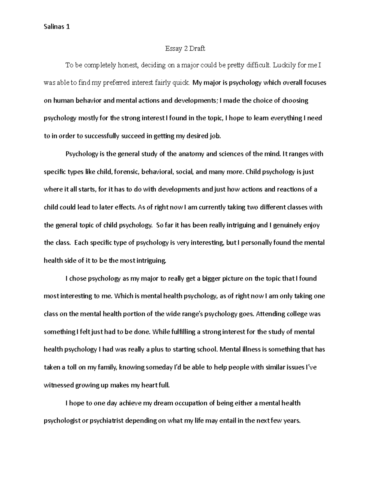Essay 2 Draft - Professor Ruiz - Salinas 1 Essay 2 Draft To be ...