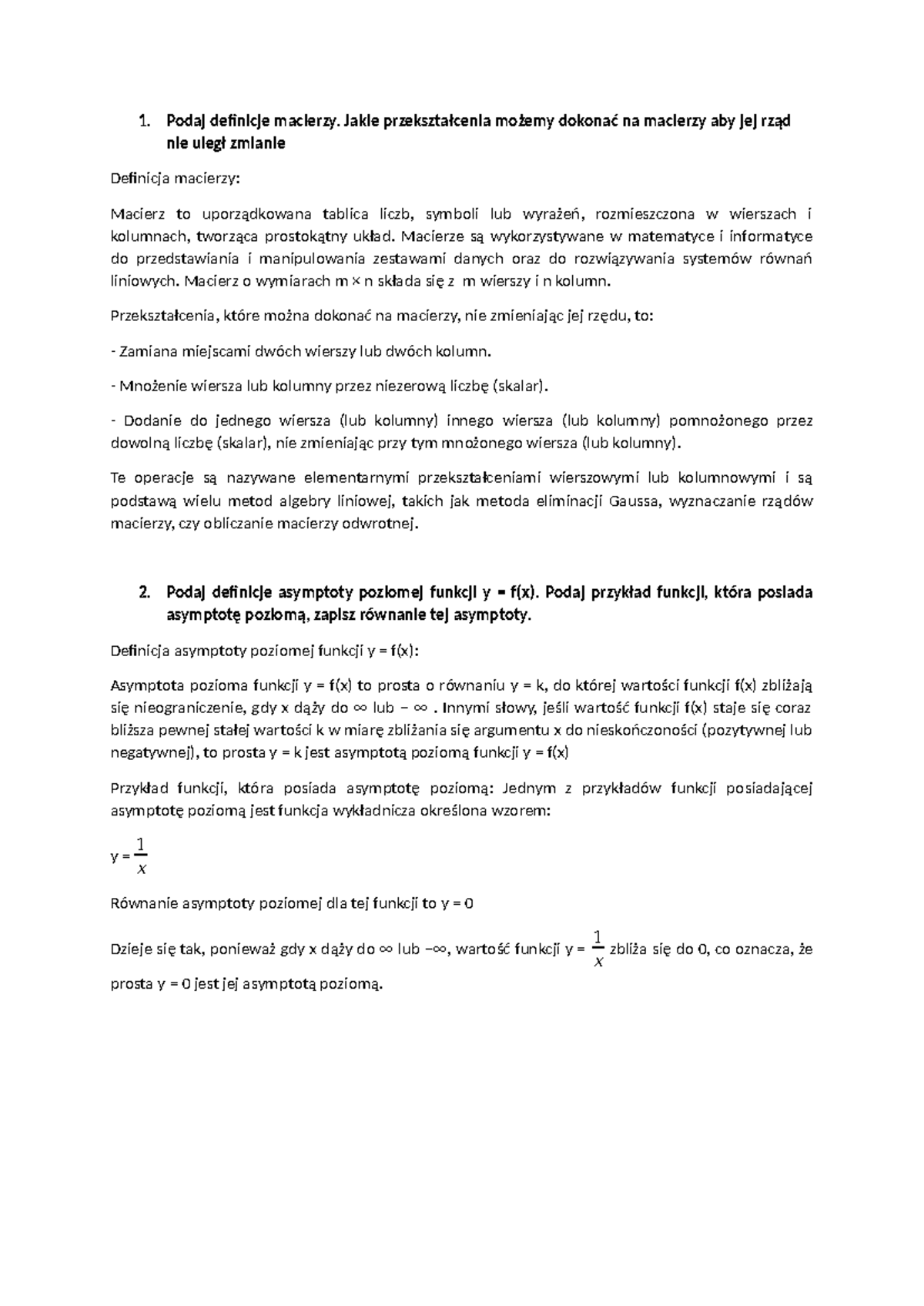Statystyka opisowa - zadania teoretyczne wraz z odpowiedziami - Podaj