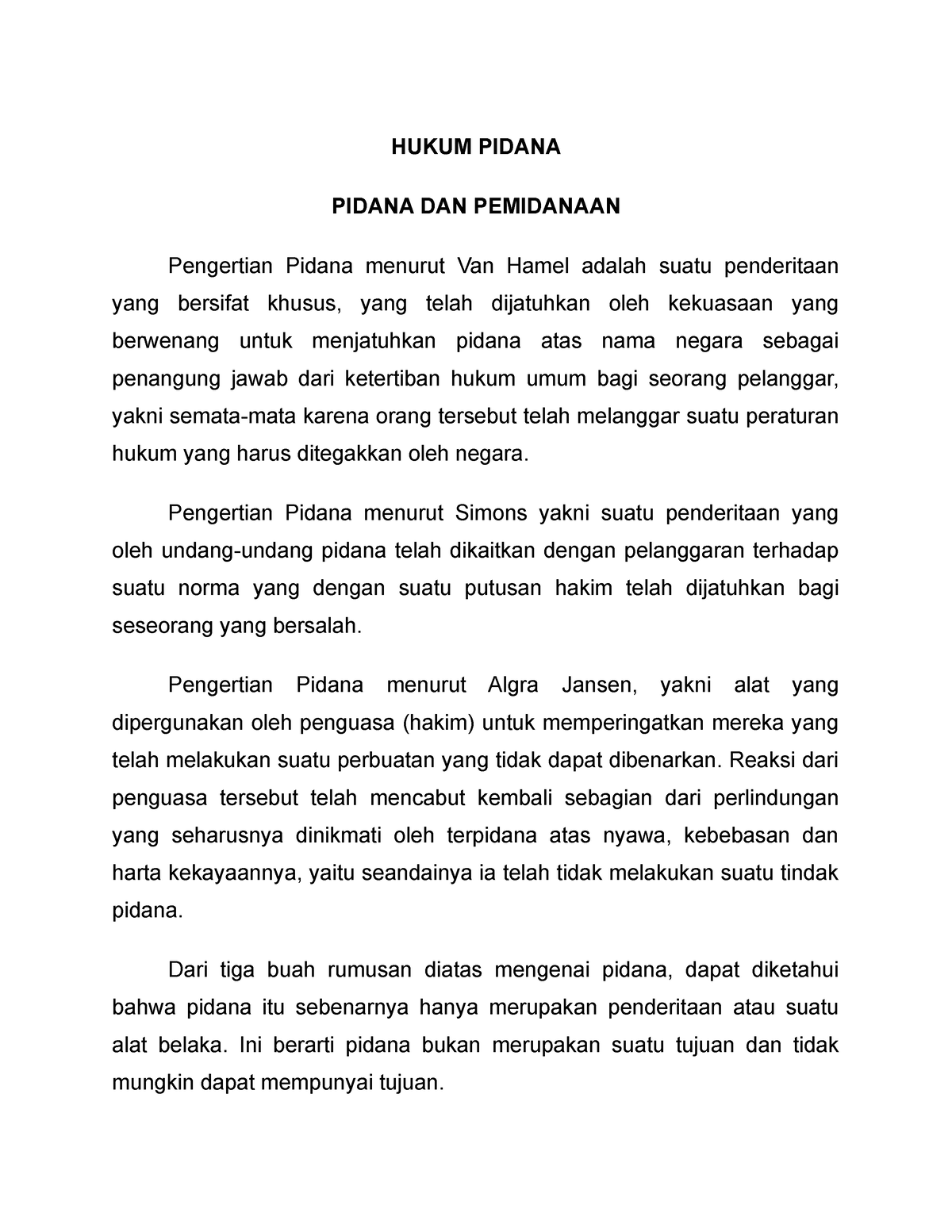 Hukum Pidana - Pidana Dan Pemidanaan - HUKUM PIDANA PIDANA DAN ...