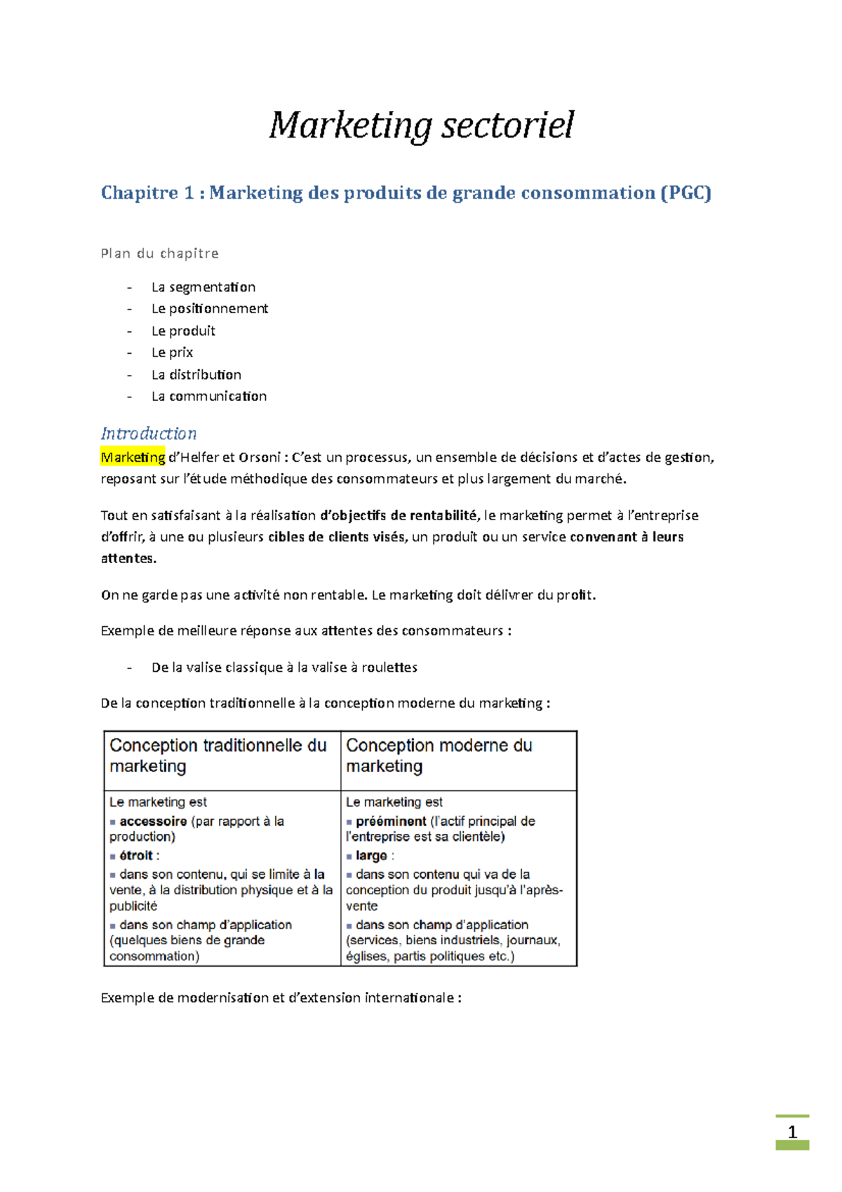Marketing sectoriel Marketing sectoriel Chapitre 1 Marketing des