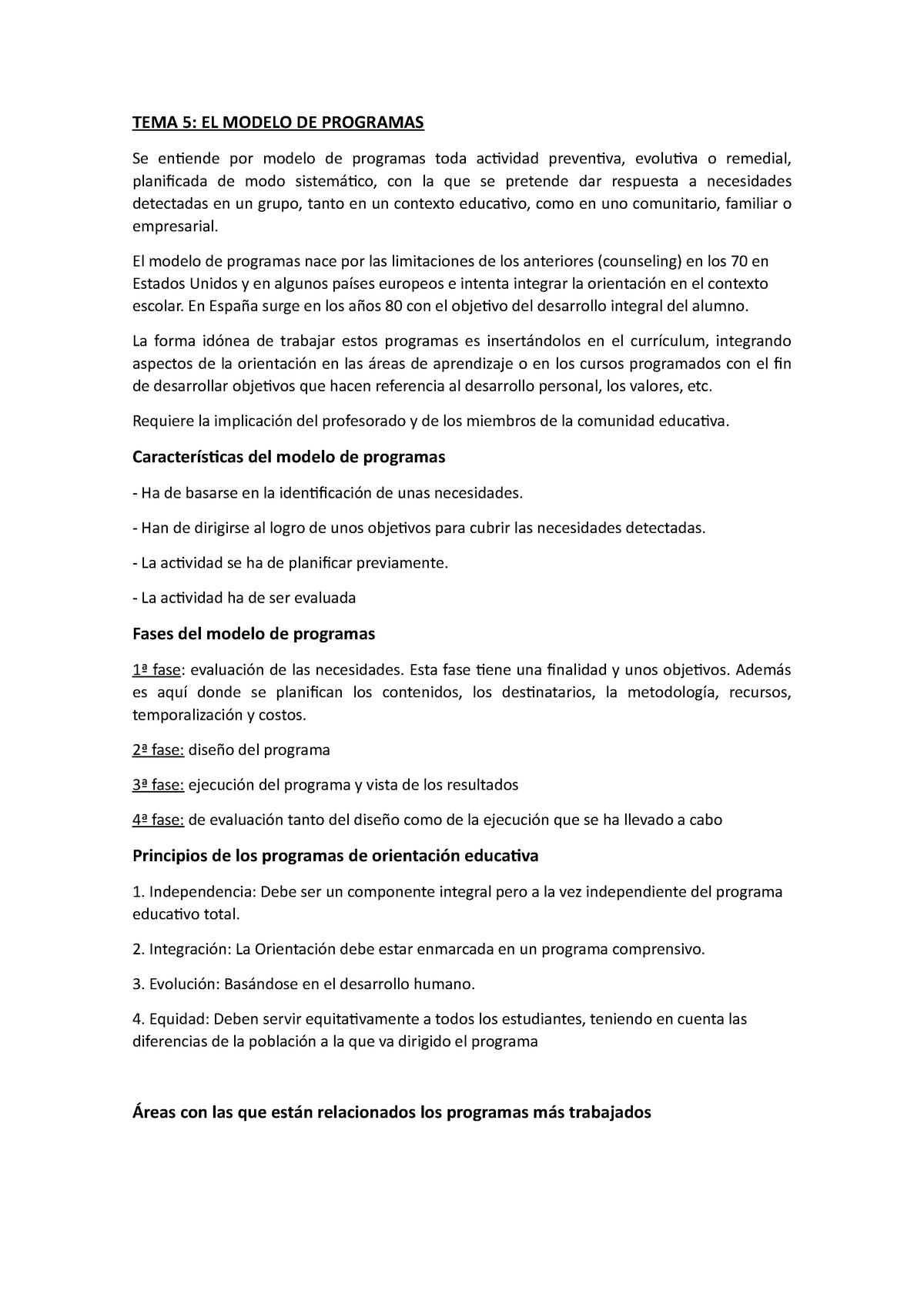 Tema 5. Modelo de programas - TEMA 5: EL MODELO DE PROGRAMAS Se entiende  por modelo de programas - Studocu