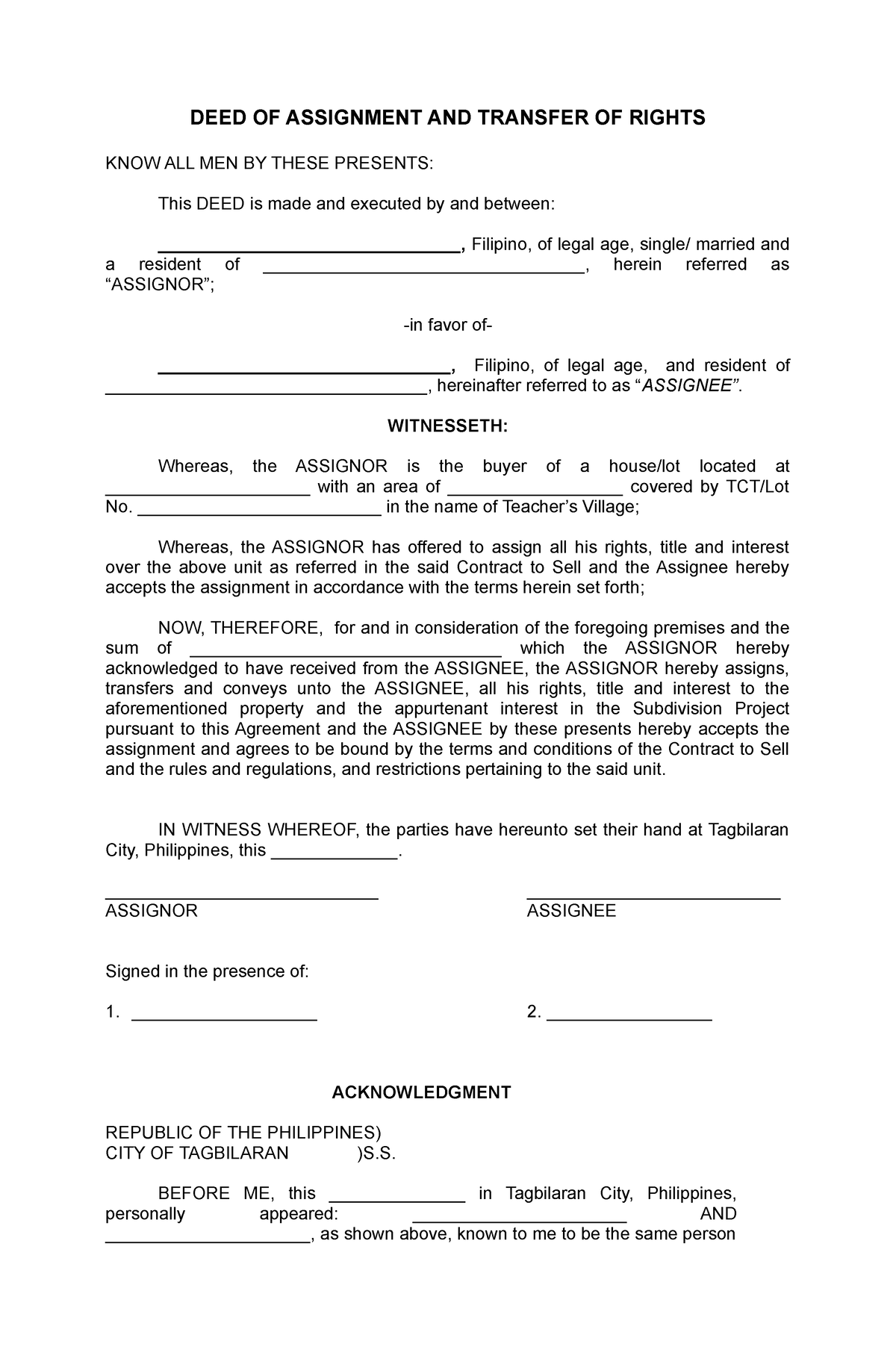 deed of assignment and transfer of rights pdf