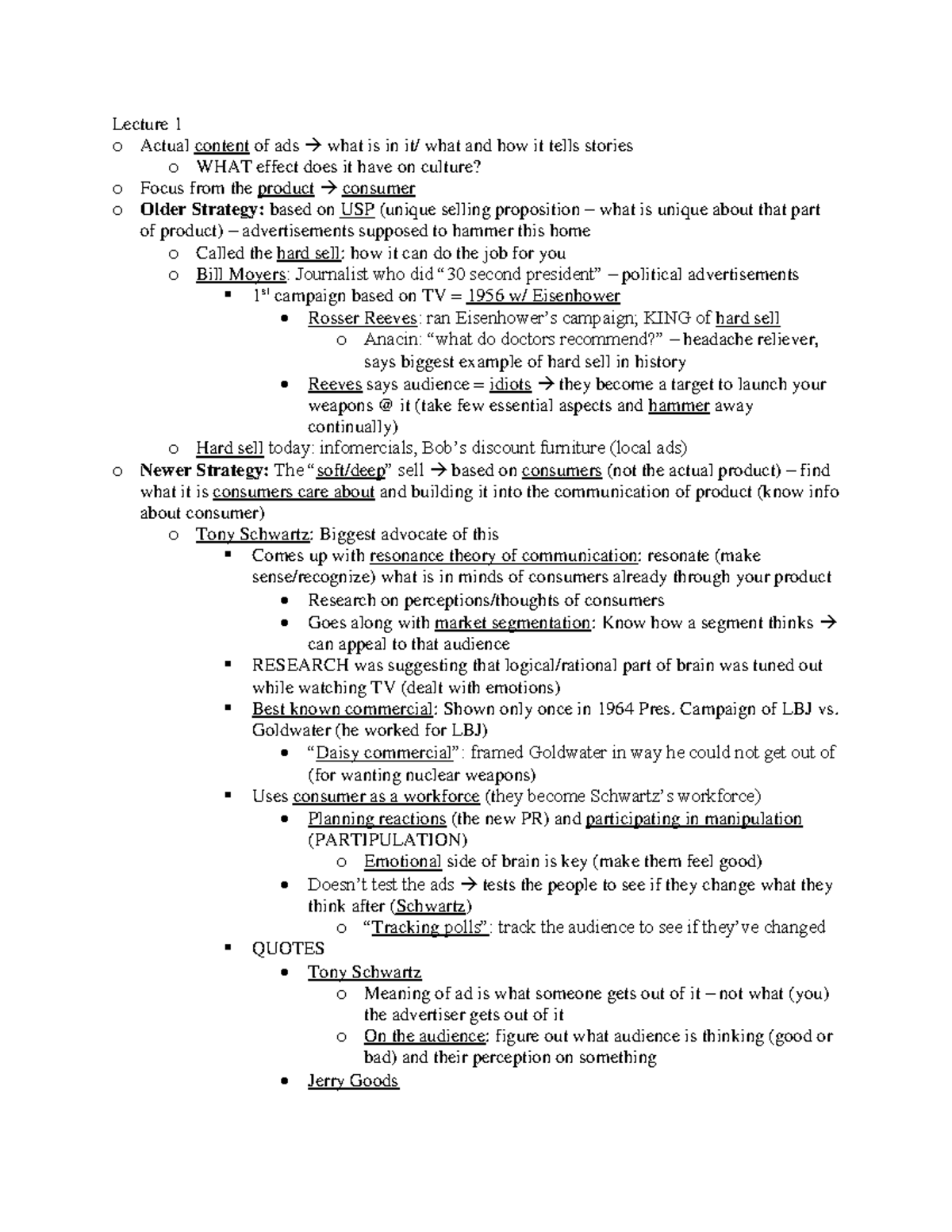 Comm287 Exam 2 Notes - Lecture 1 o Actual content of ads → what is in ...
