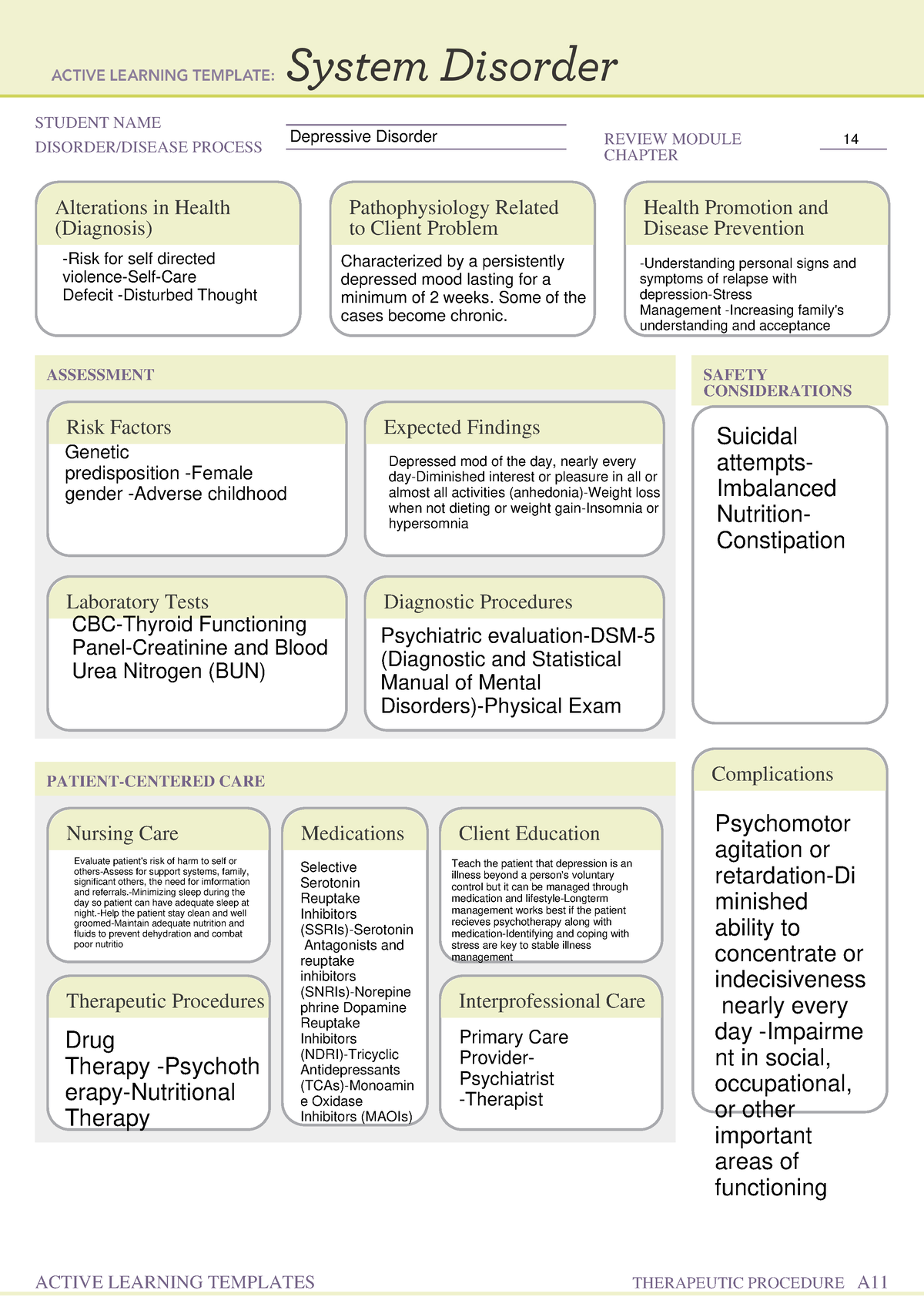 System Disorder form (5)dep - 202 - STUDENT NAME DISORDER/DISEASE ...