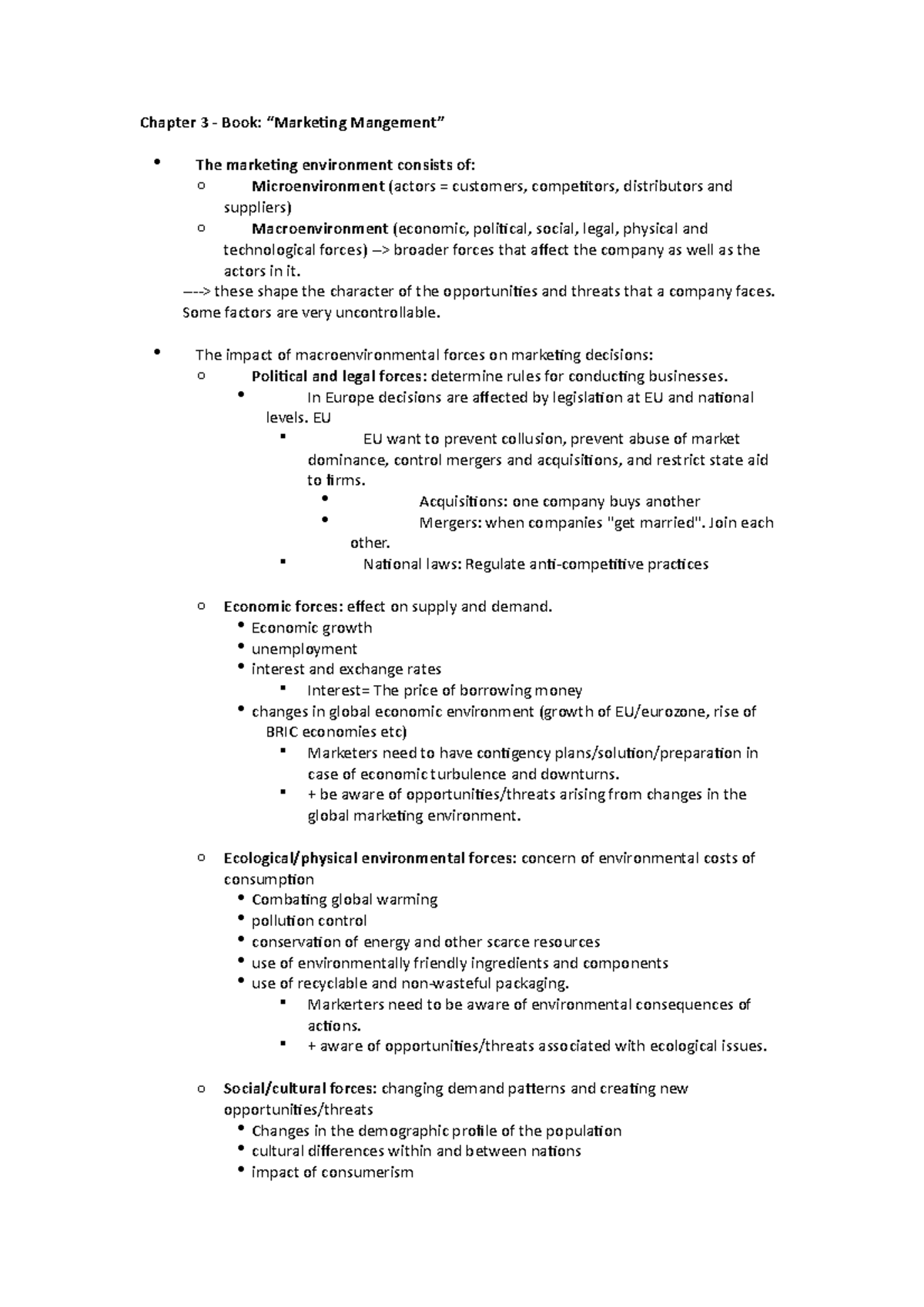 Summary Principles and Practice of Marketing Chapter 3 summary