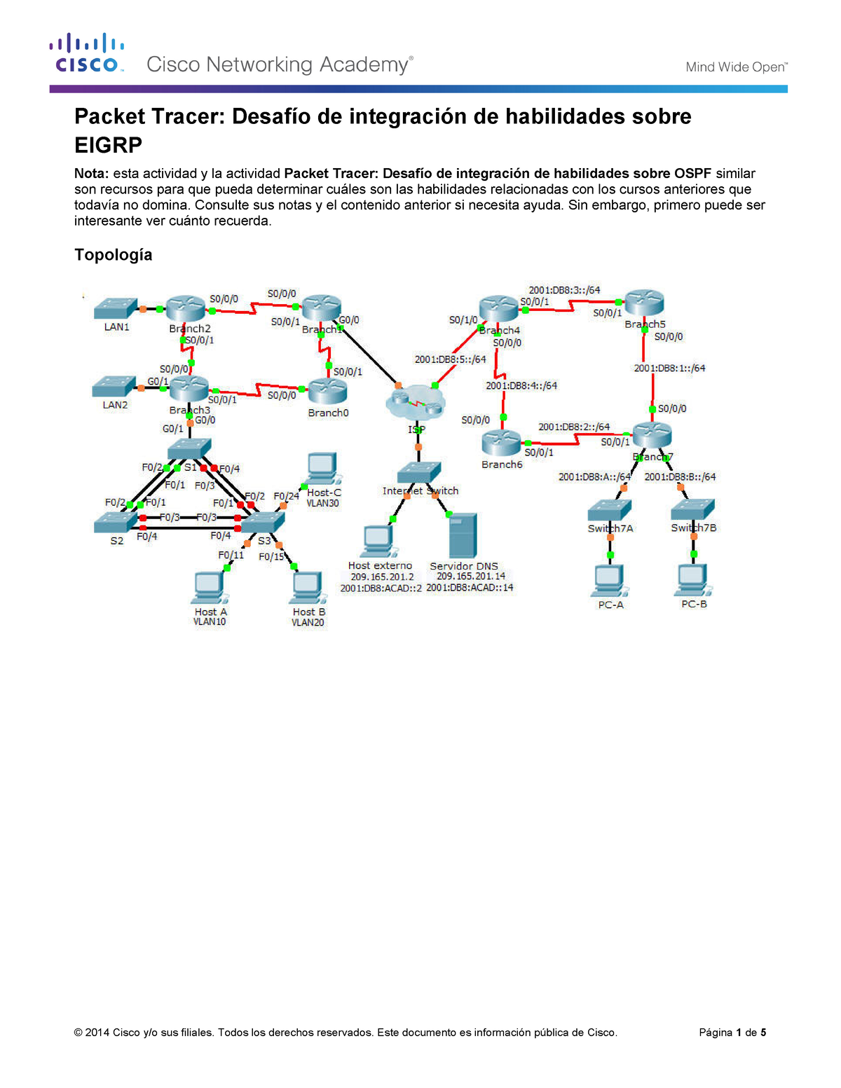 1.4.1.3 Packet Tracer - Skills Integration Challenge Eigrp Instructions ...