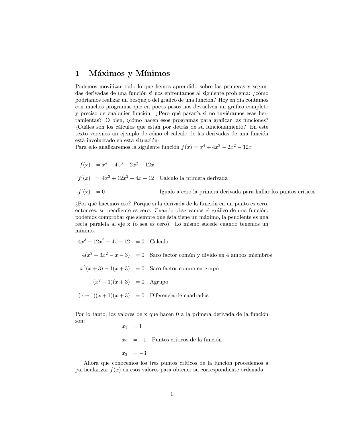 Exploración De Puntos Críticos De Una Función 1 M ́aximos Y M ́ınimos Podemos Movilizar Todo 7914