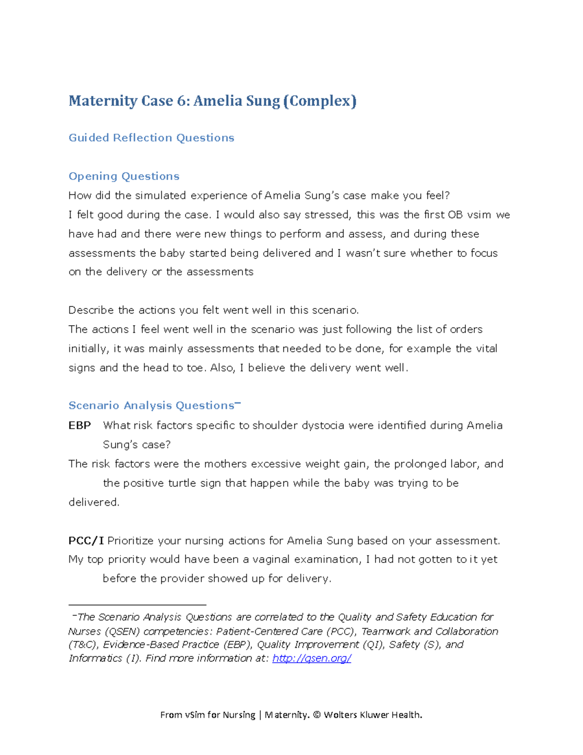 V Sim2 - Vsims - From vSim for Nursing | Maternity. © Wolters Kluwer ...