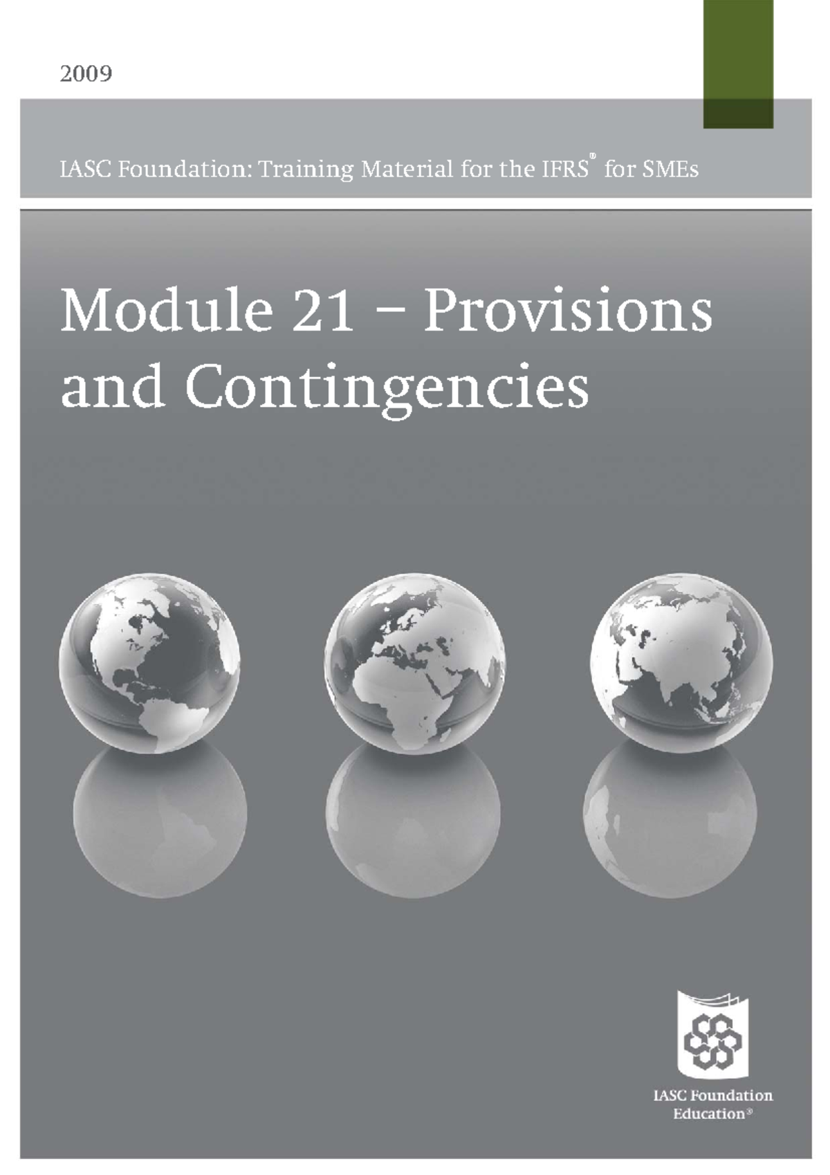 Module 21 version 2010 02 - 2009 IASC Foundation: Training Material for ...
