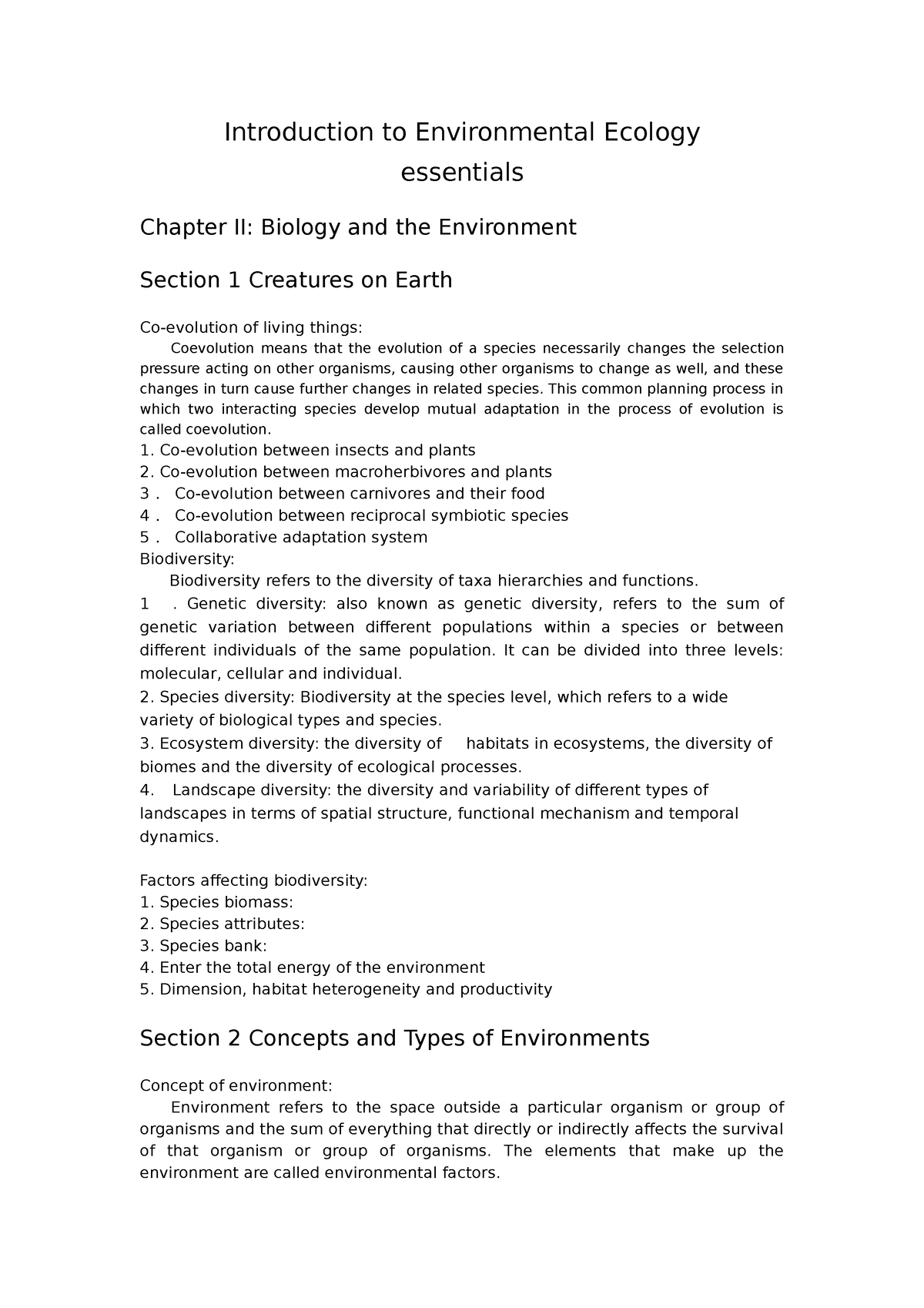 thesis about ecology